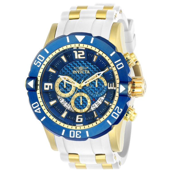 Invicta Men's 23707 Pro Diver Scuba White and GLD Ins Polyurethane and Stainless Steel Watch