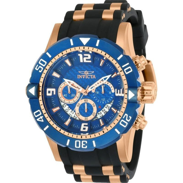 Invicta Men's 23713 Pro Diver Scuba Black and Rose-Tone Polyurethane and Stainless Steel Watch