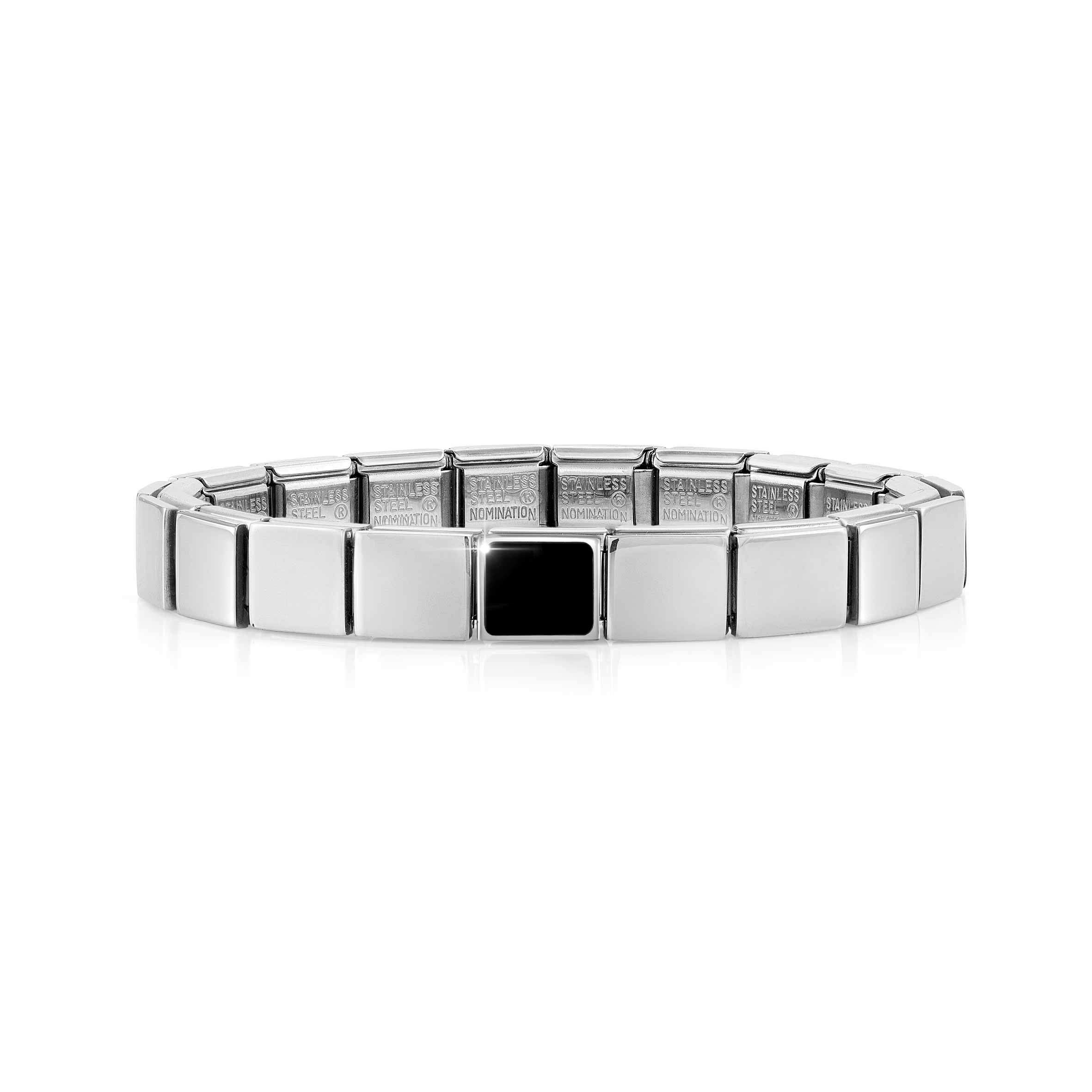 Composable GLAM bracelet, Square Agate Black