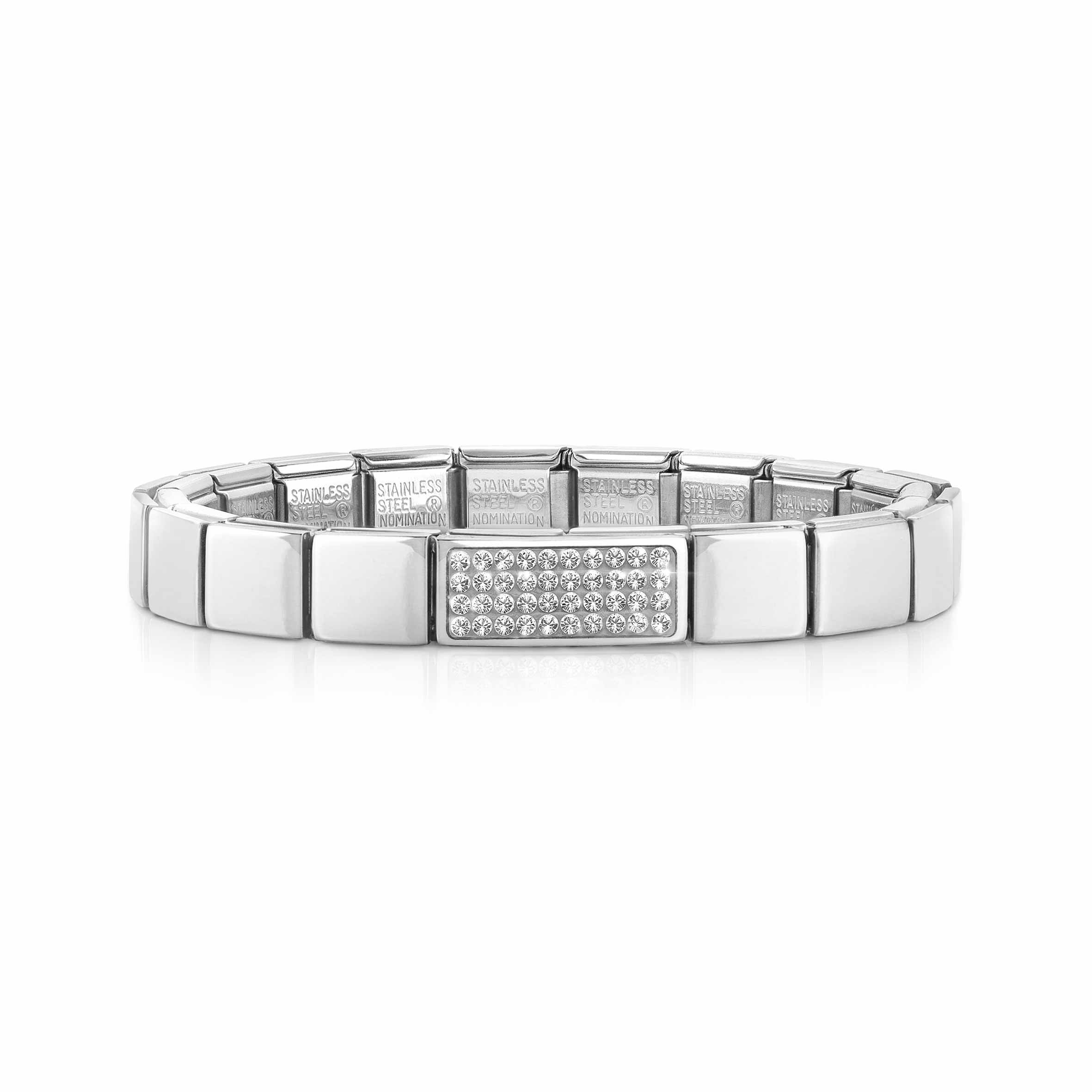 Composable GLAM bracelet, Double Pavé White