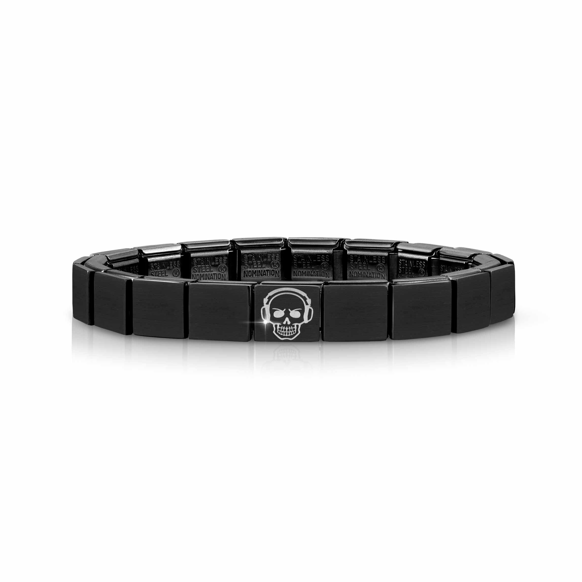 Composable GLAM Black bracelet,Skull Headphones
