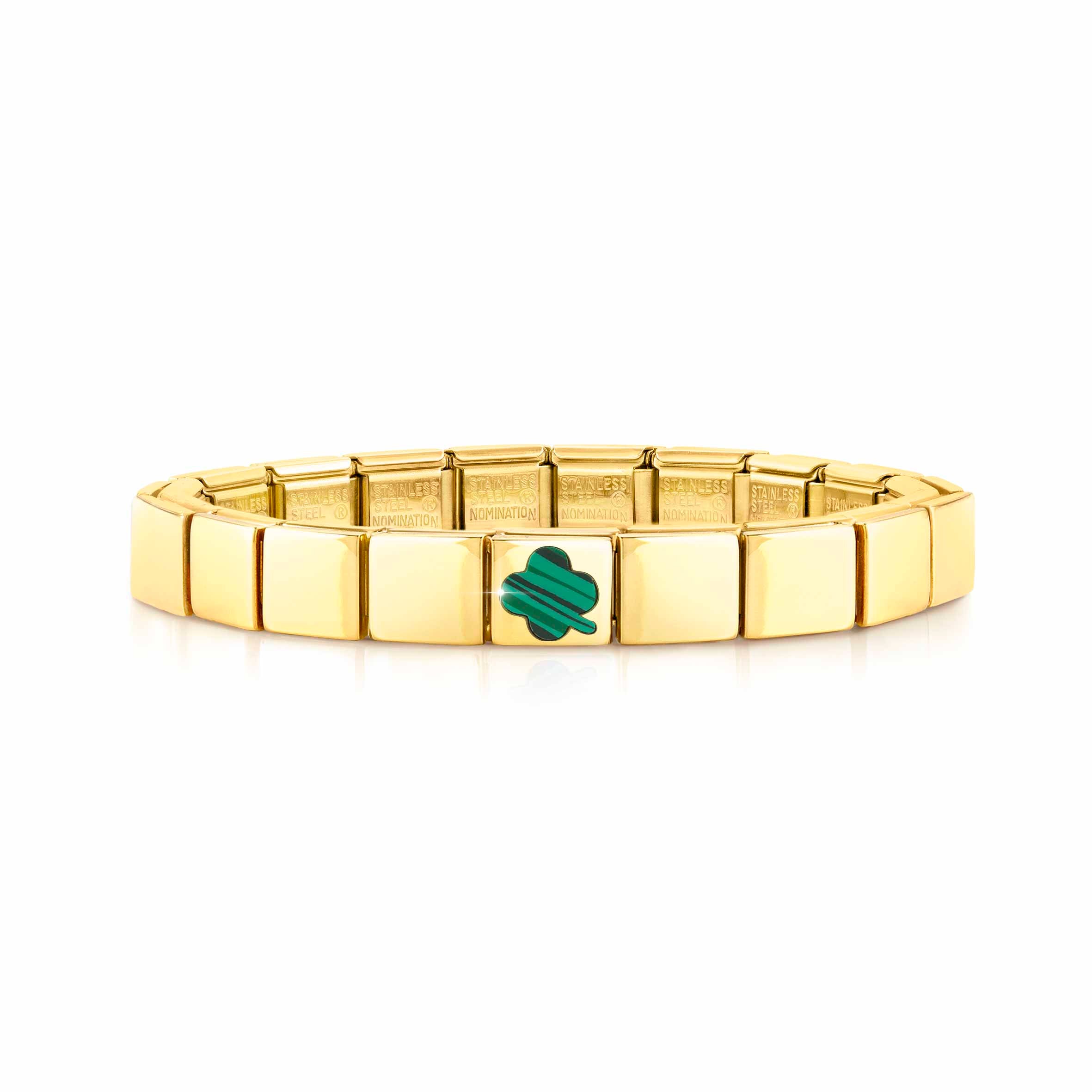 Composable GLAM bracelet, 4 Leaf Clover Green
