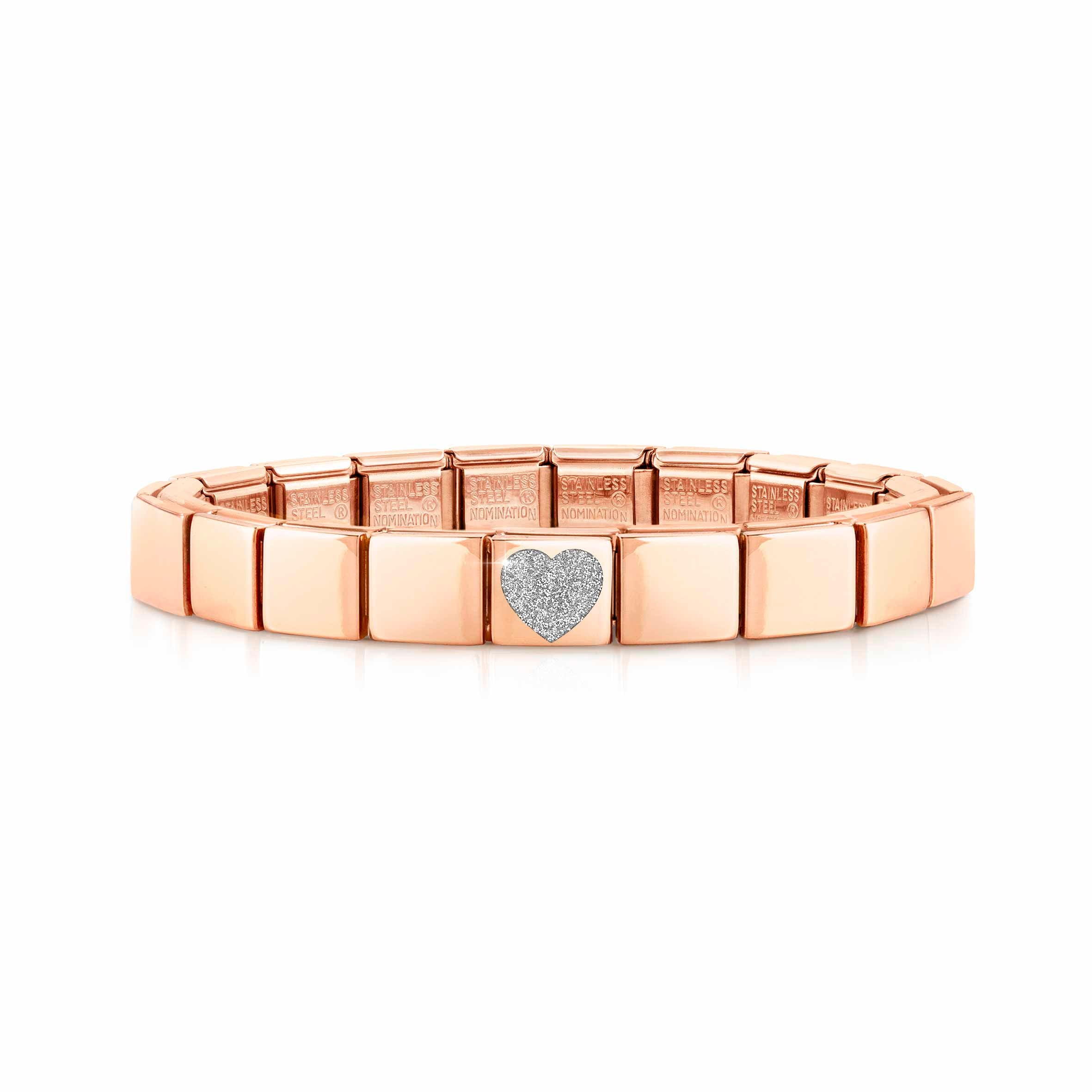 Composable GLAM Rose bracelet, Glitter Heart