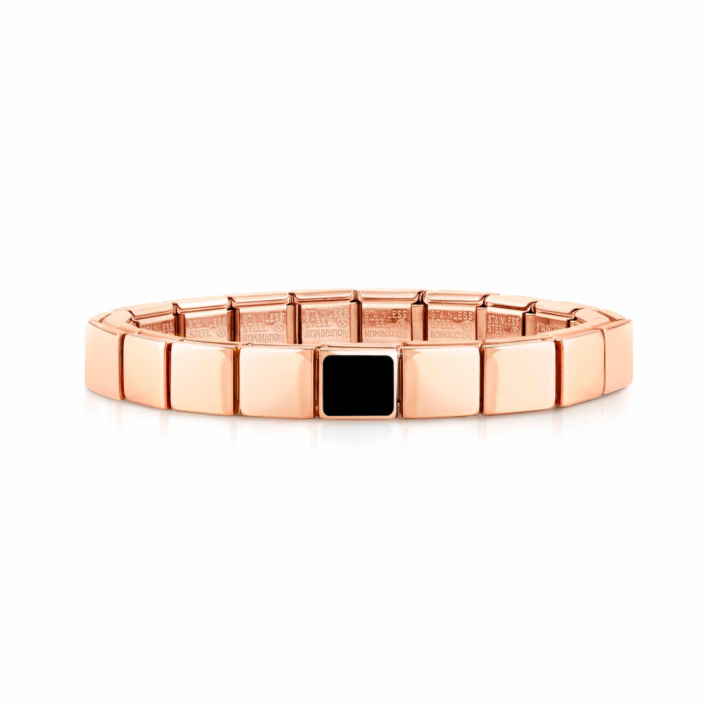 Composable GLAM Rose bracelet,Square Agate Black