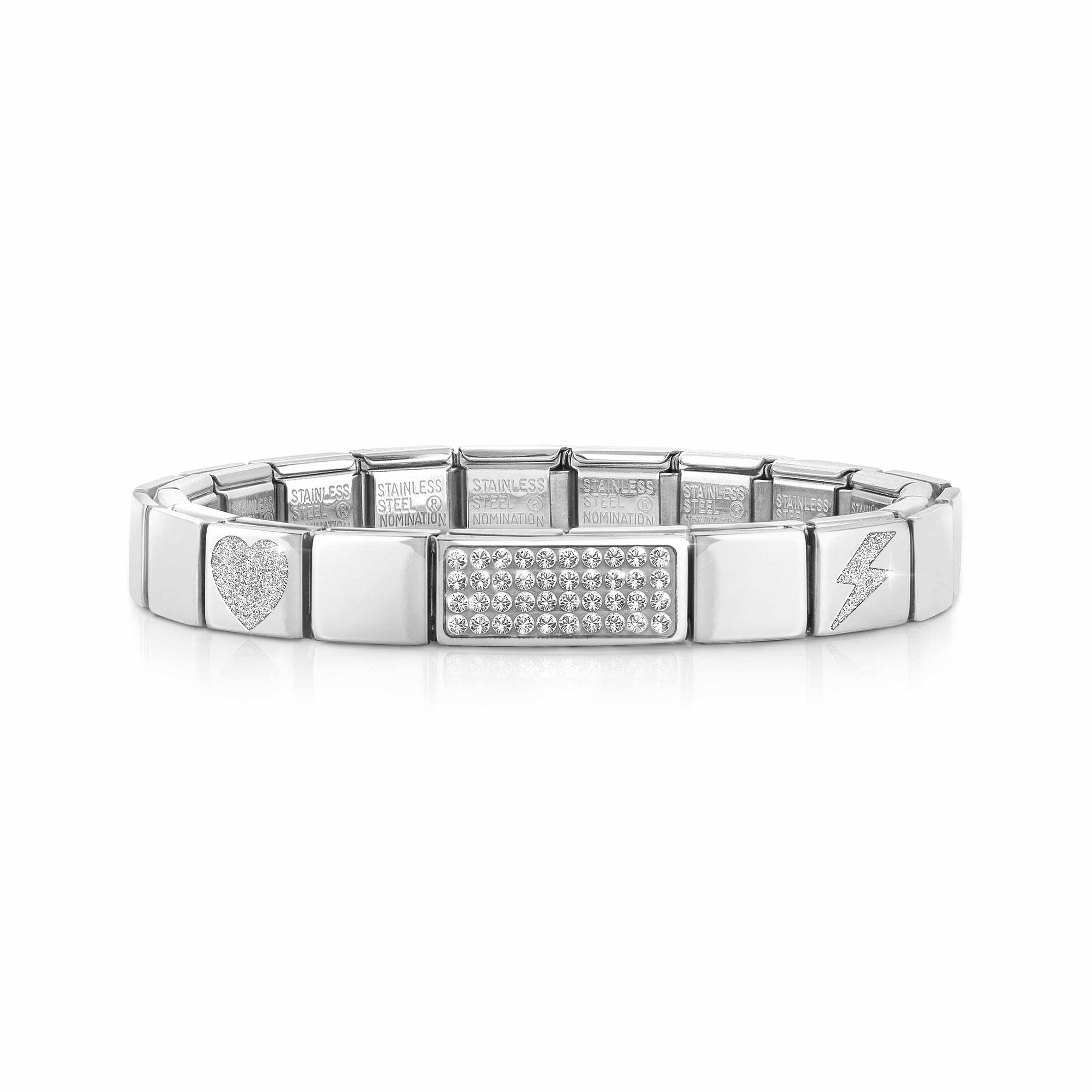 Composable GLAM bracelet, white Crystal Pavé