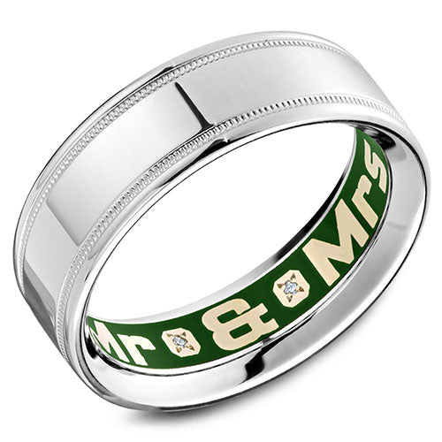 Carlex G4 18k White Gold Men's Diamond Wedding Band - CX4-0016W-S