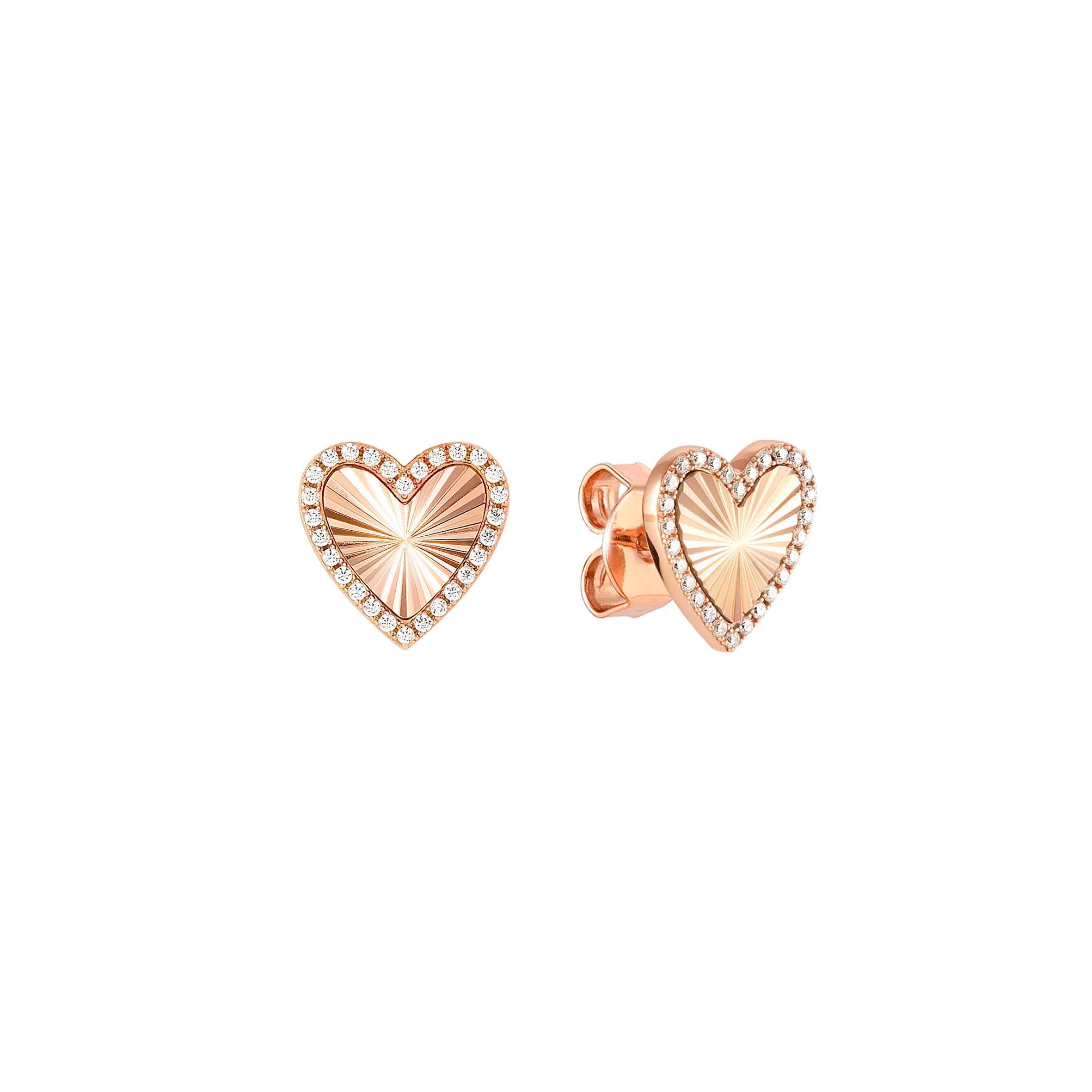 TrueJoy earrings, etched Hearts