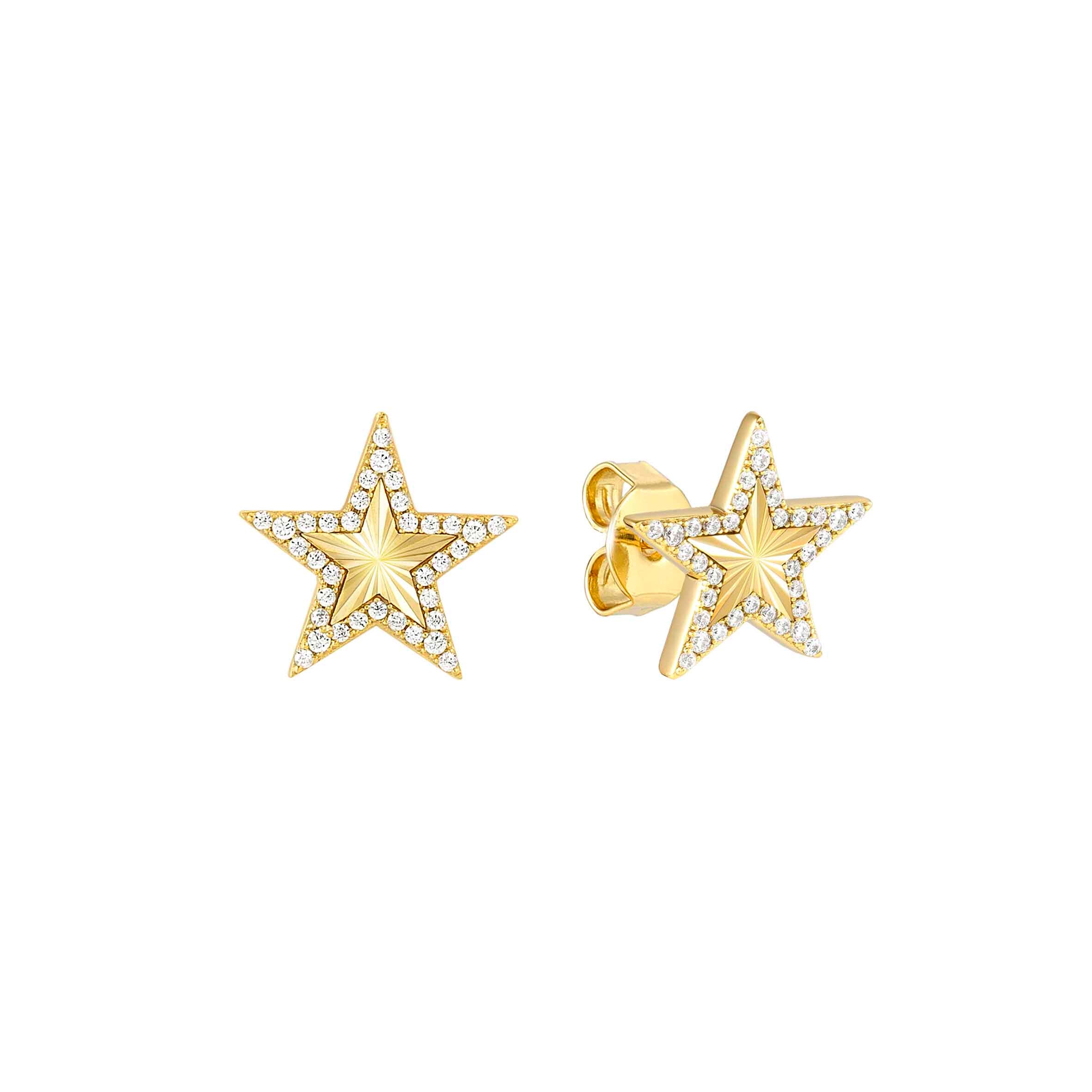 TrueJoy earrings, etched Star
