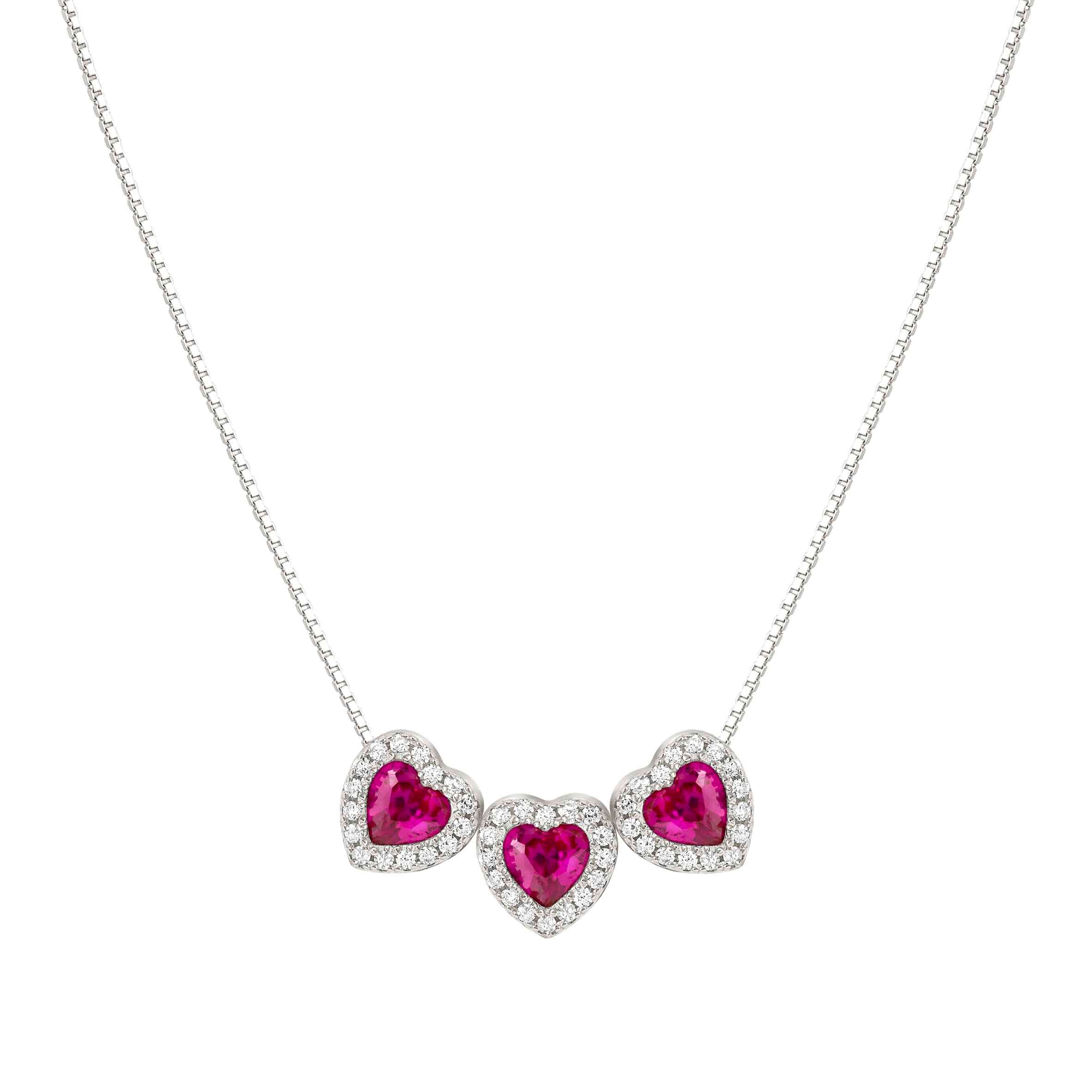 All My Love necklace with 3 Hearts and CZ
