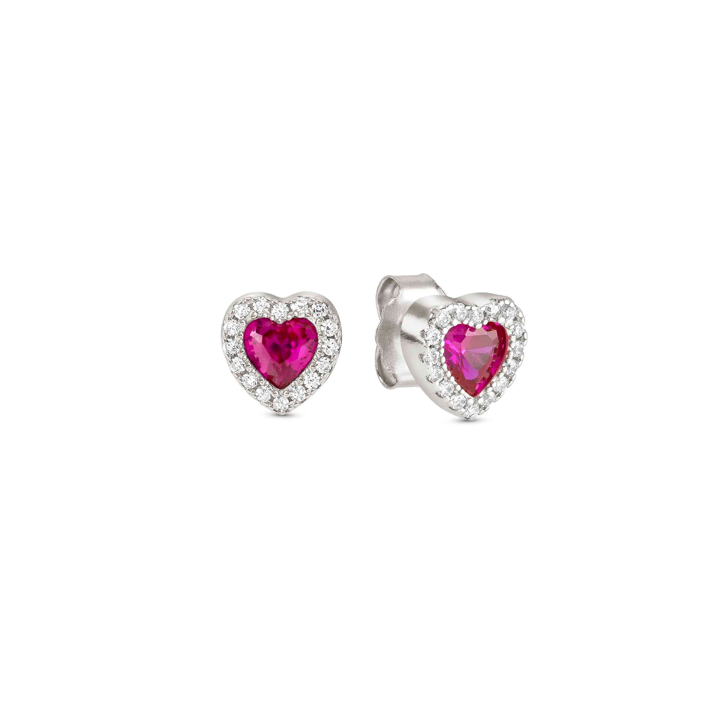 All My Love earrings, Heart with CZ