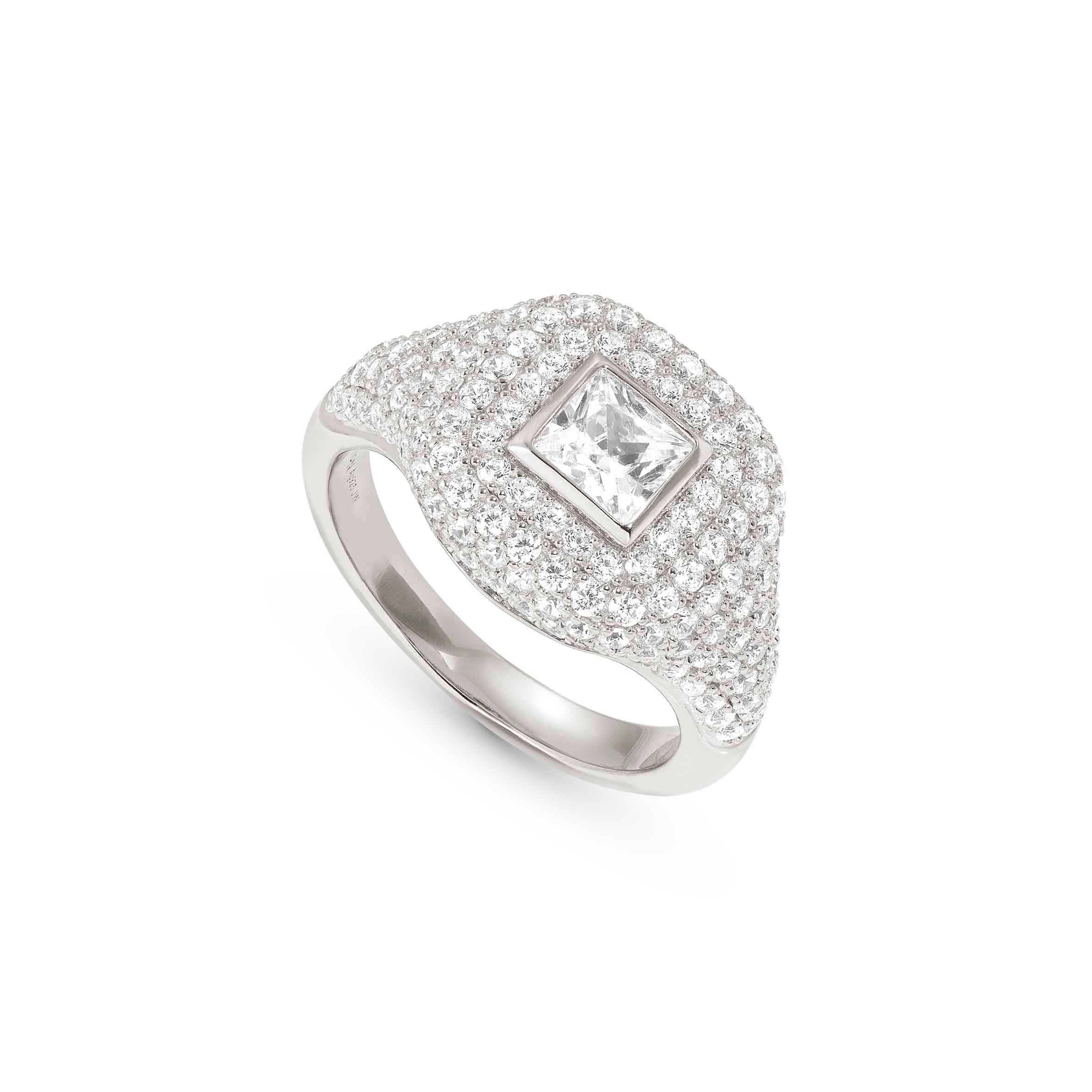 Domina Square ring with Cubic Zirconia
