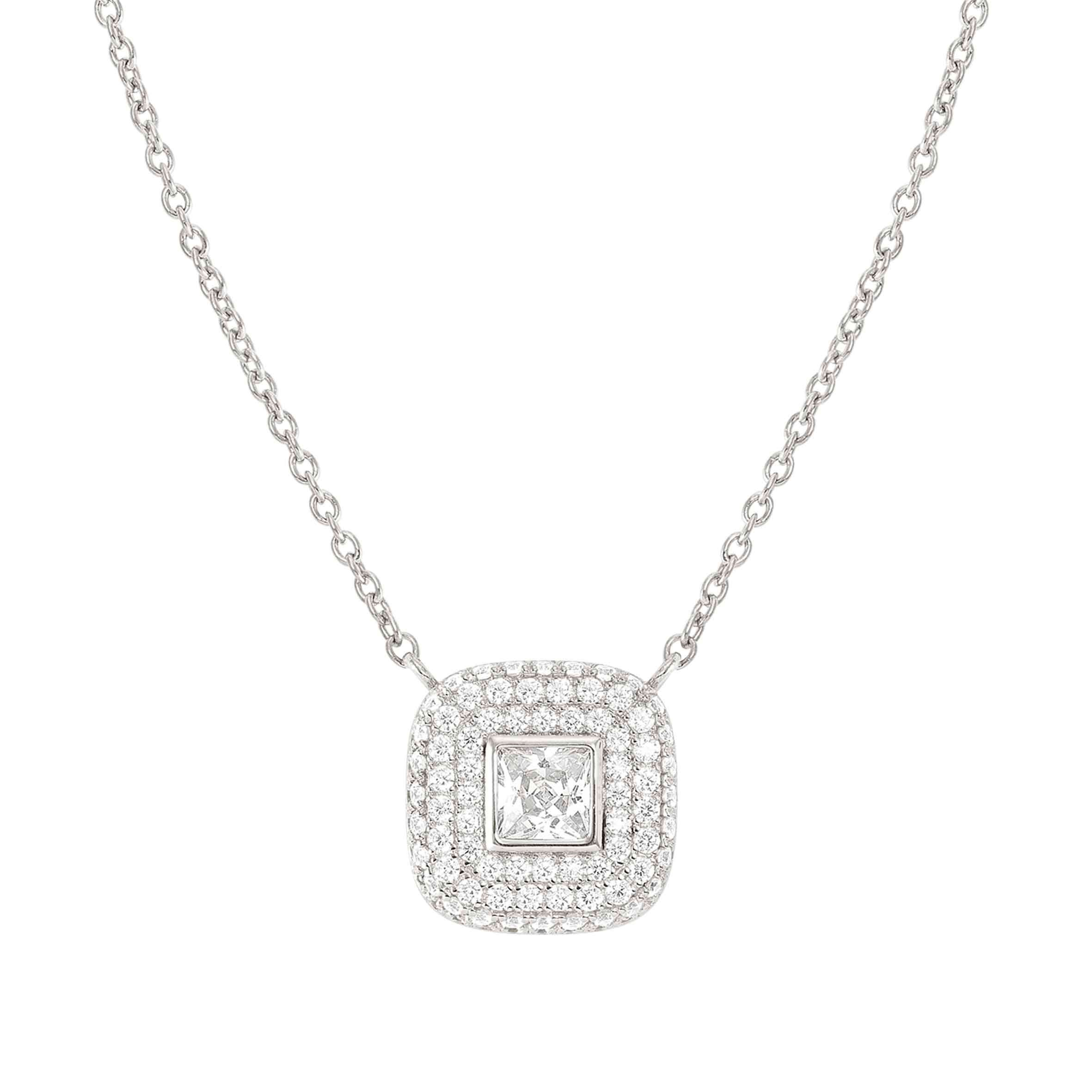 Domina necklace with Square pendant with Cubic Zirconia