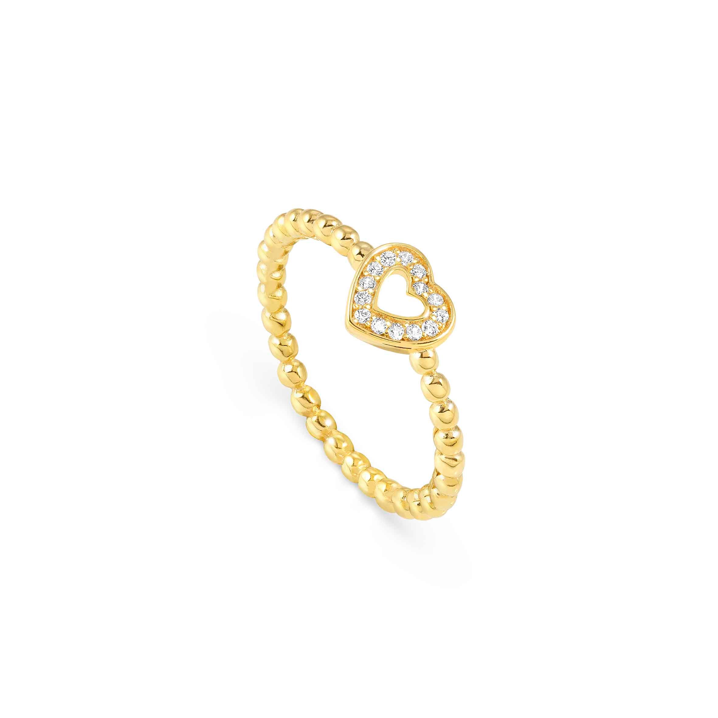 Lovecloud ring, Heart with Cubic Zirconia