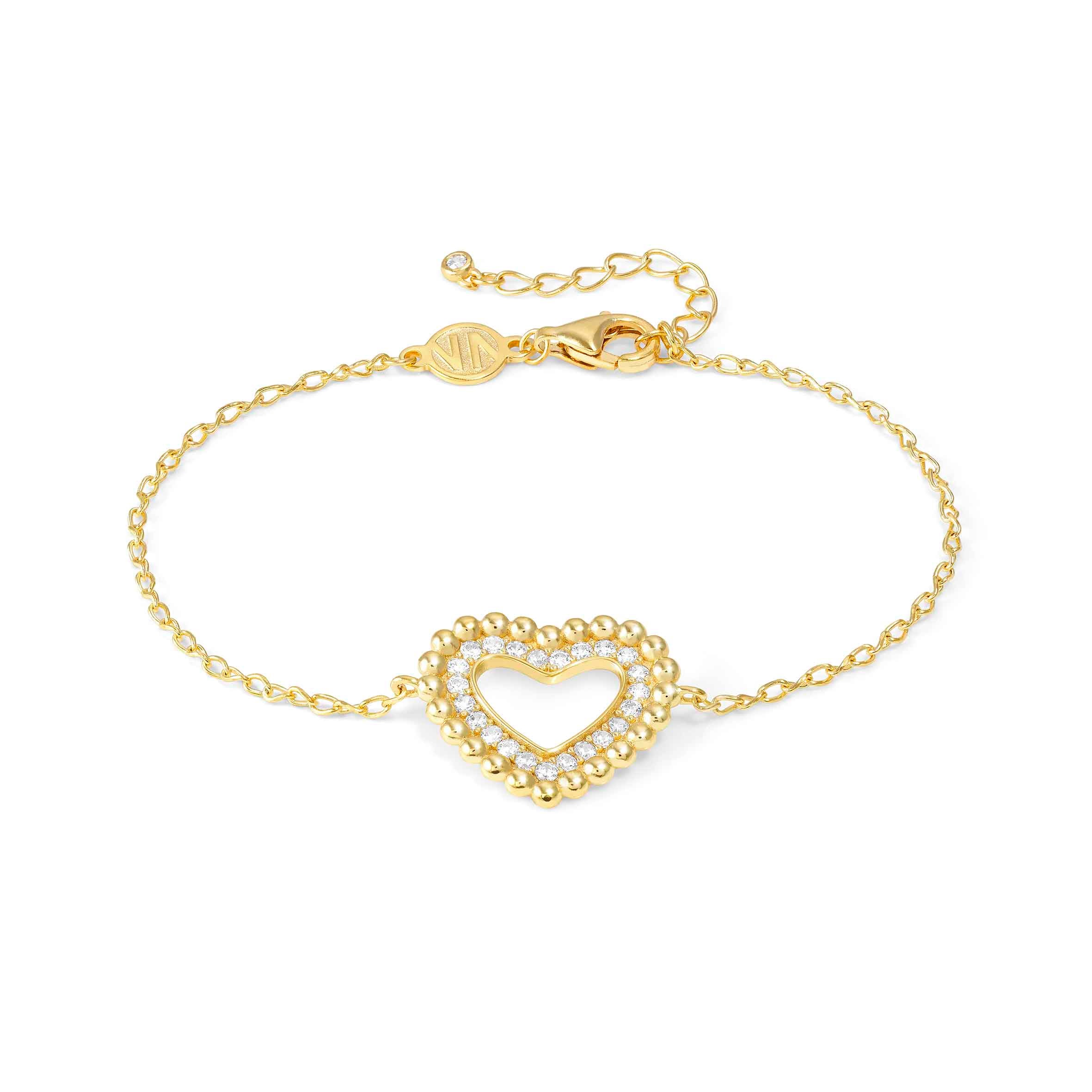 Lovecloud bracelet, Heart with Cubic Zirconia