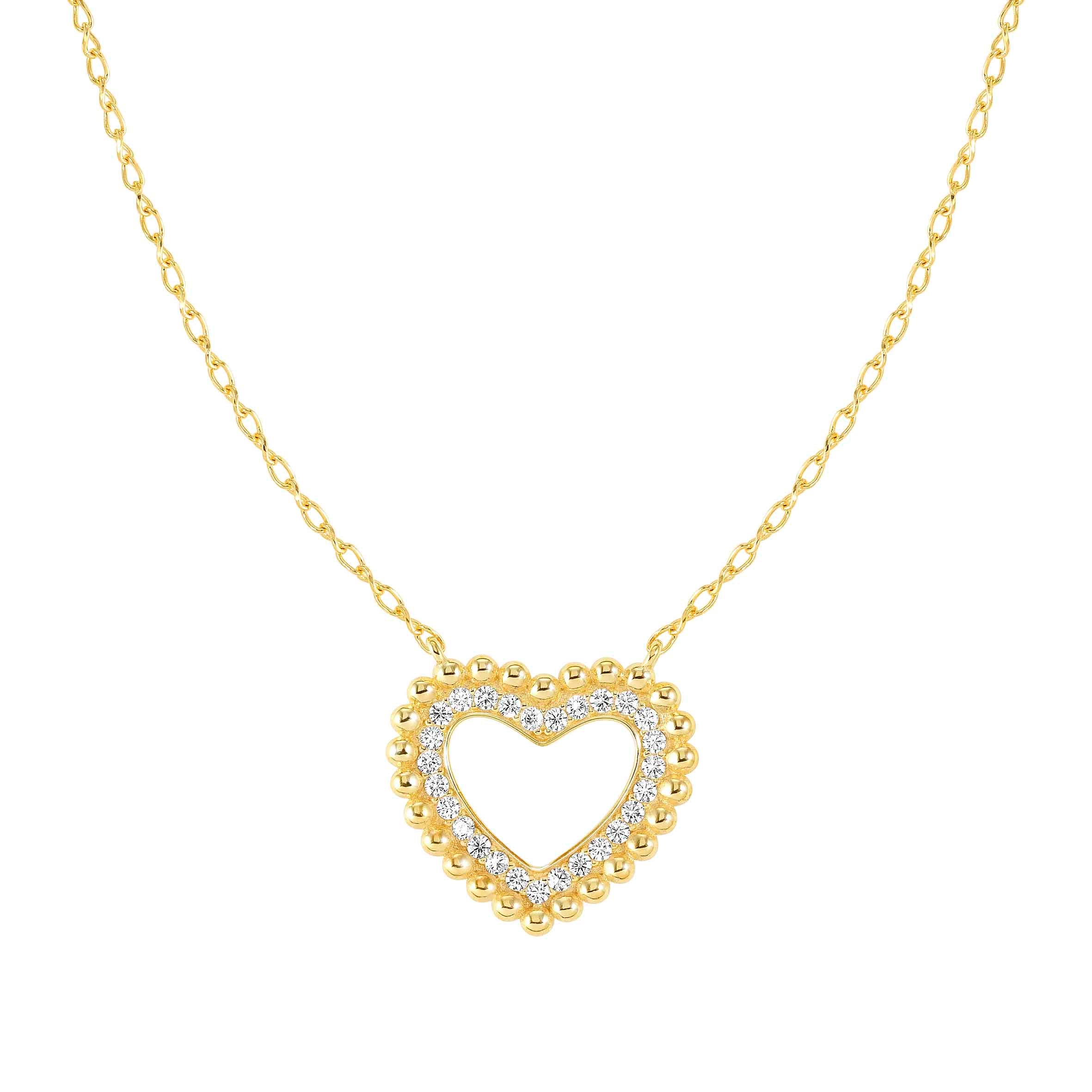 Lovecloud necklace, Heart with Cubic Zirconia