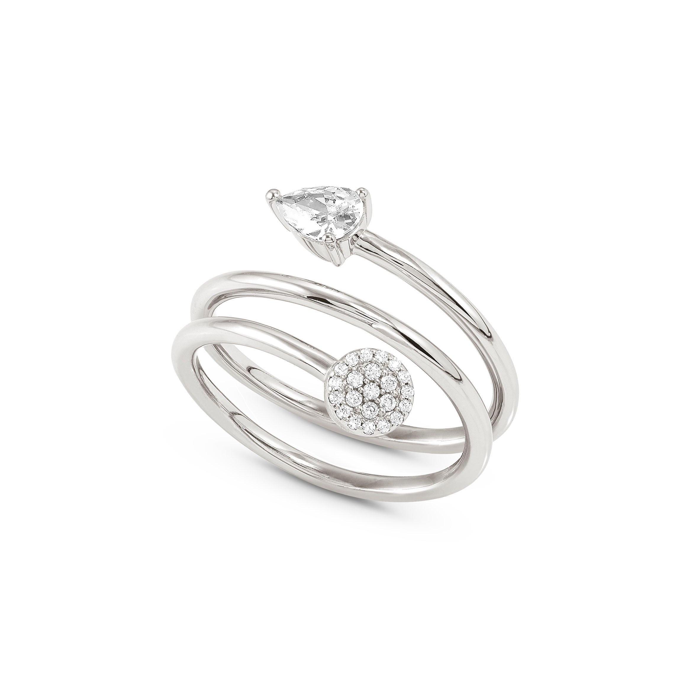 Lucentissima ring, Circle and pear-shaped CZ