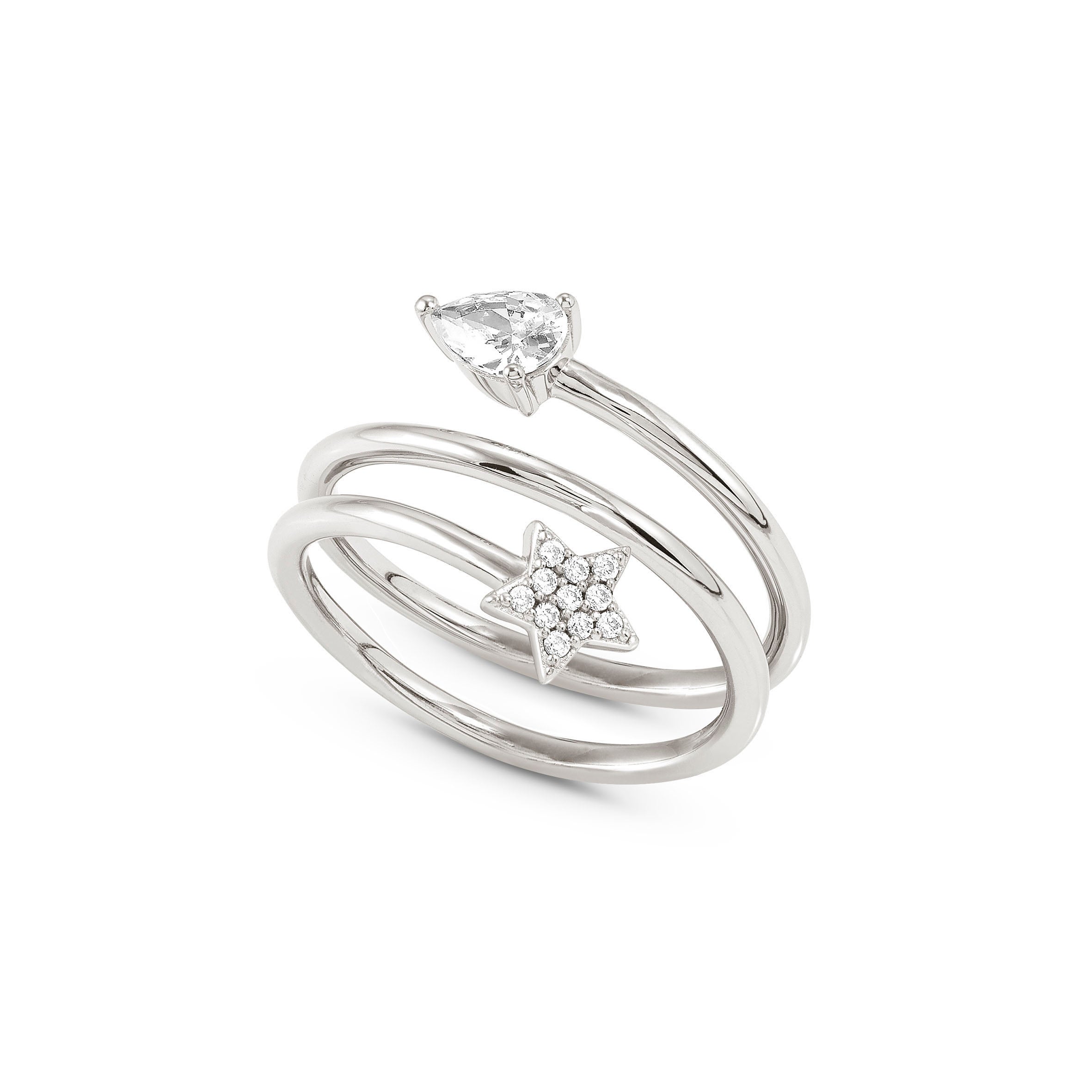 Lucentissima ring, Star and pear-shaped CZ
