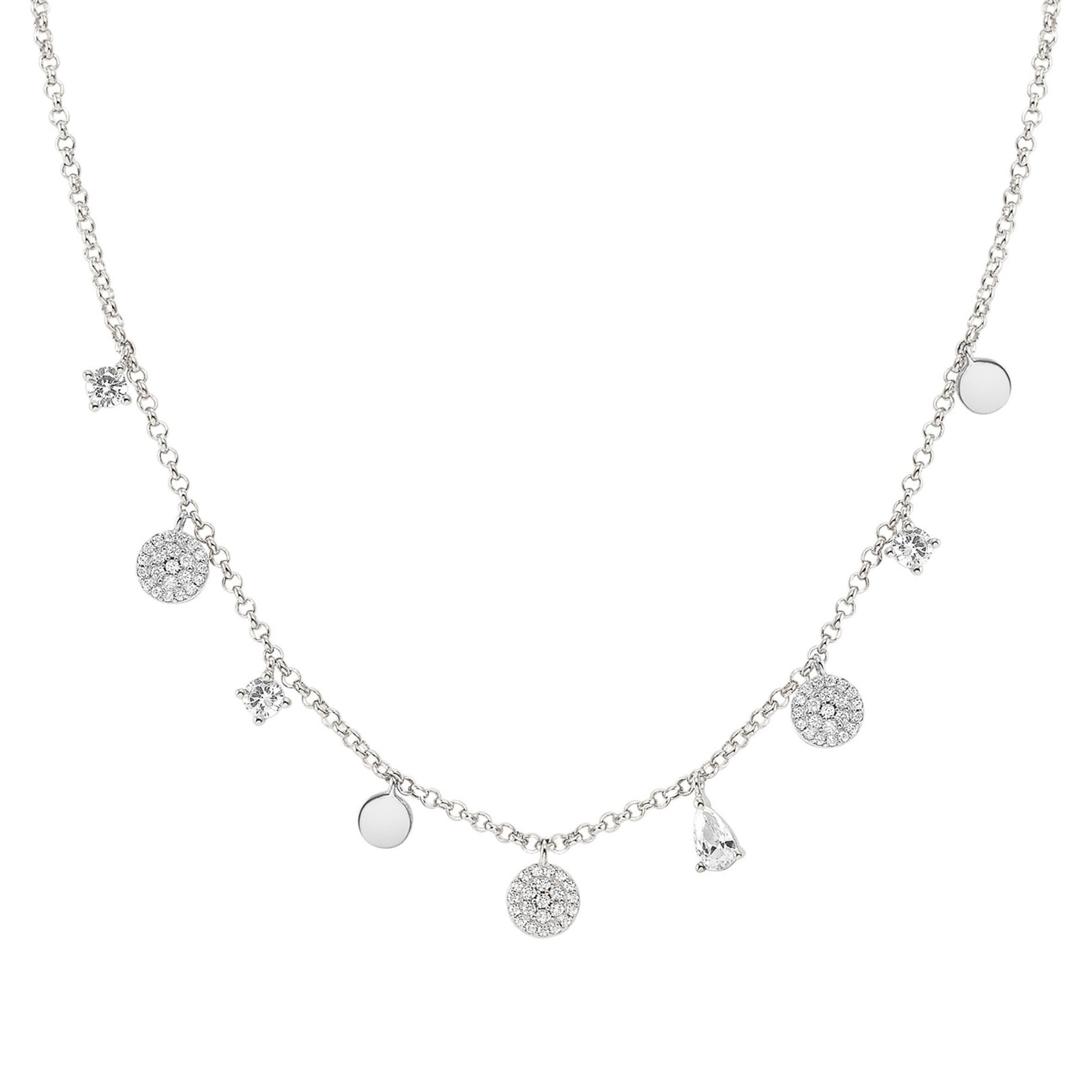Lucentissima necklace, Mix pendents, Circle, CZ