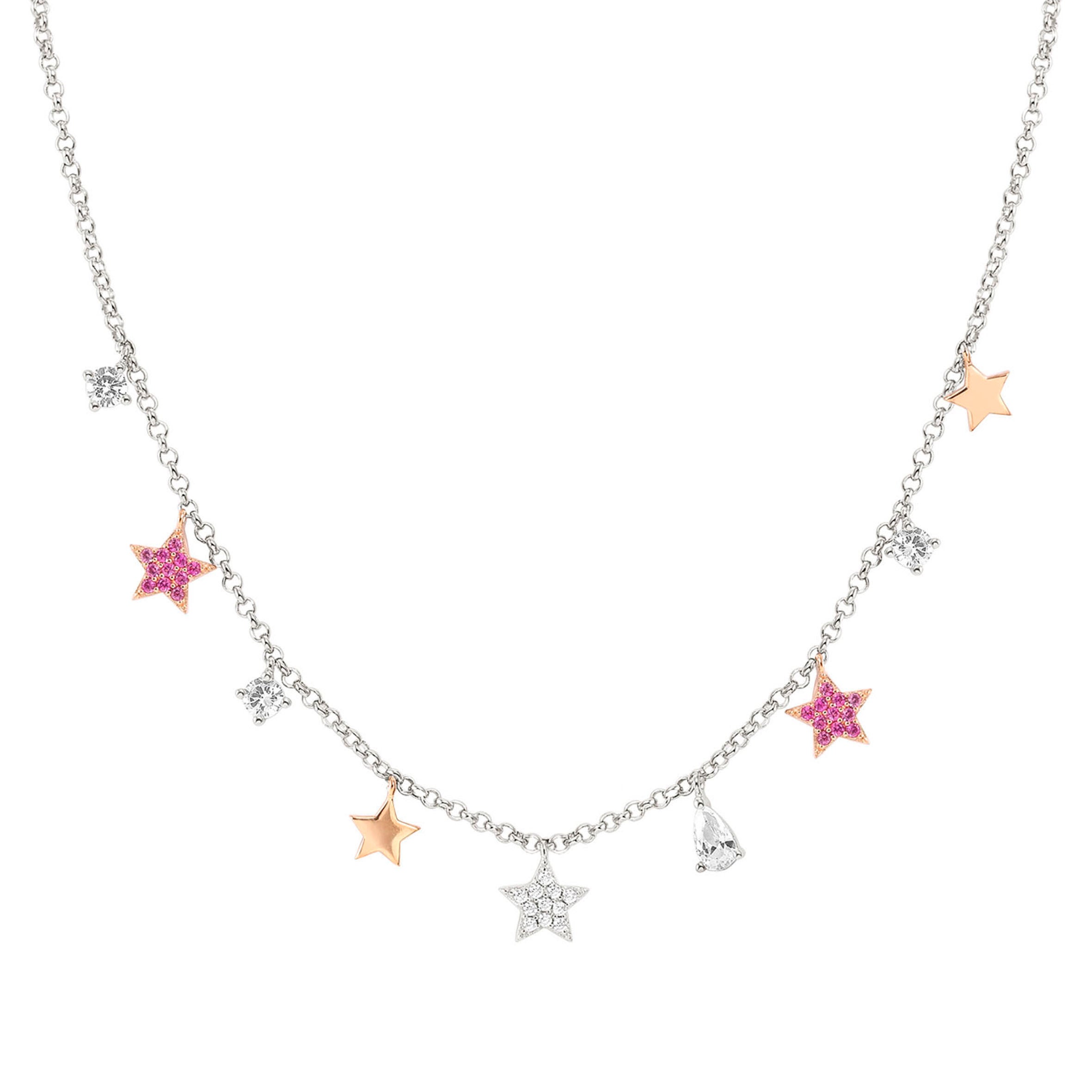 Lucentissima necklace, Mix Pendents, Stars, CZ