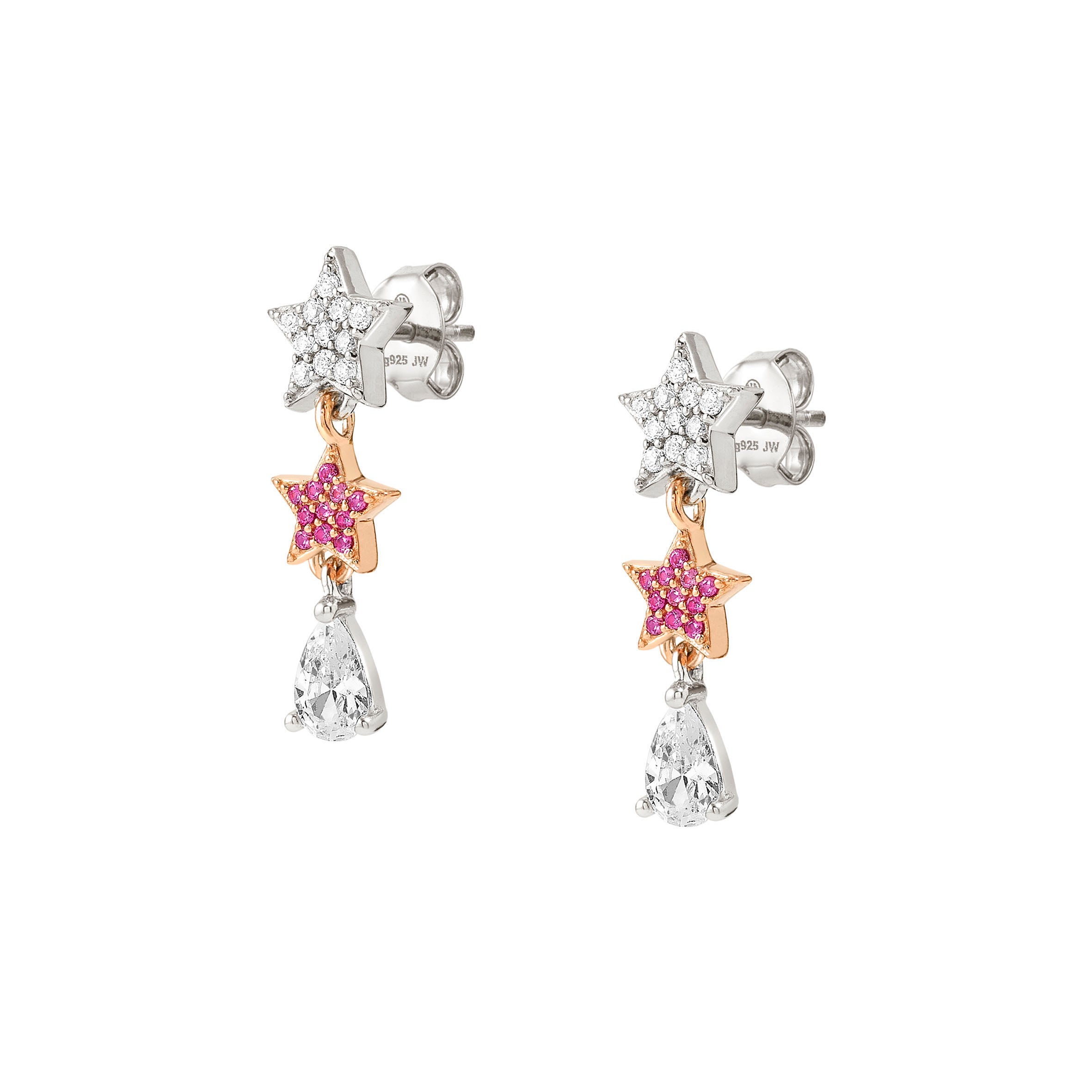 Lucentissima Star drop earrings, Cubic Zirconia
