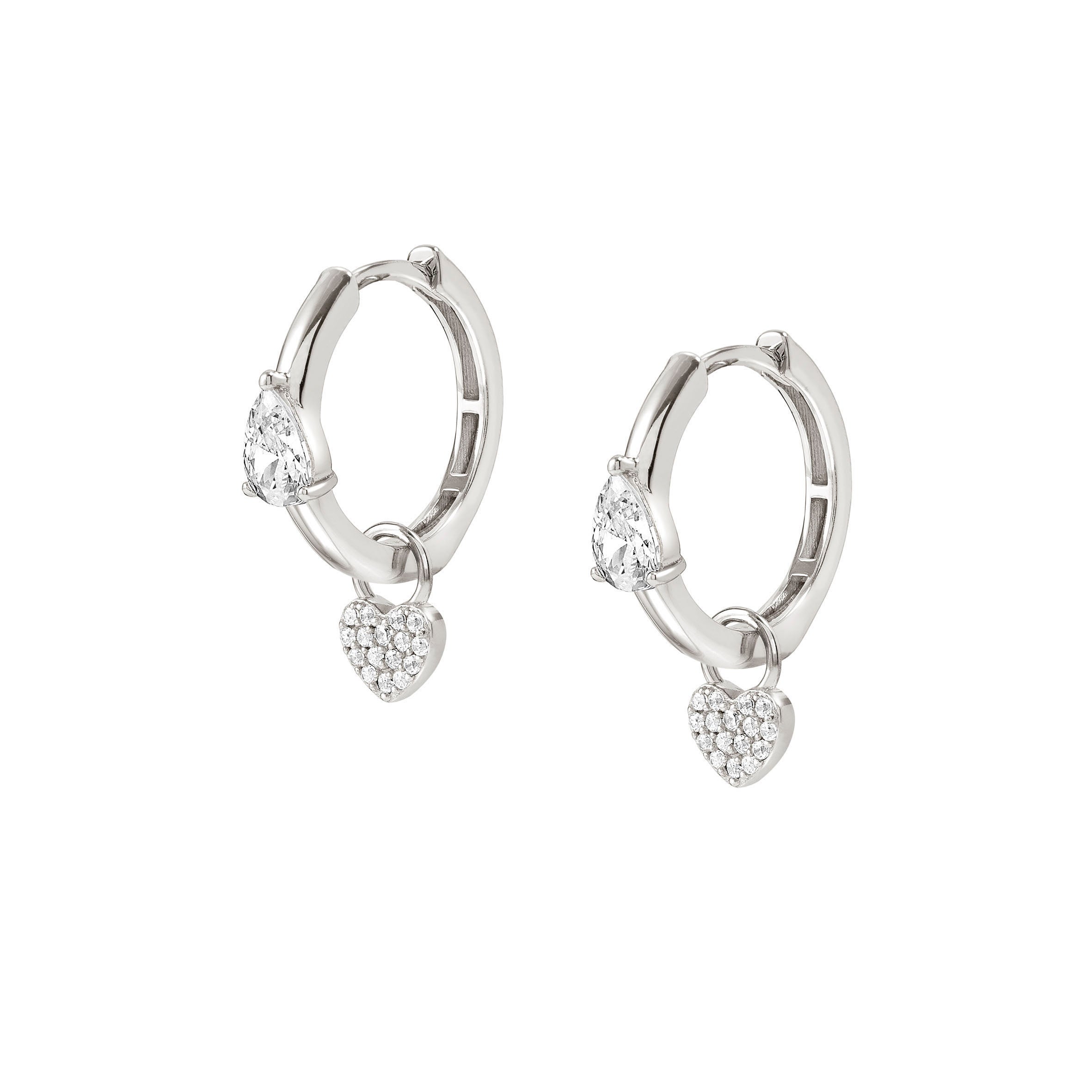 Lucentissima hoop earrings, Heart pendant