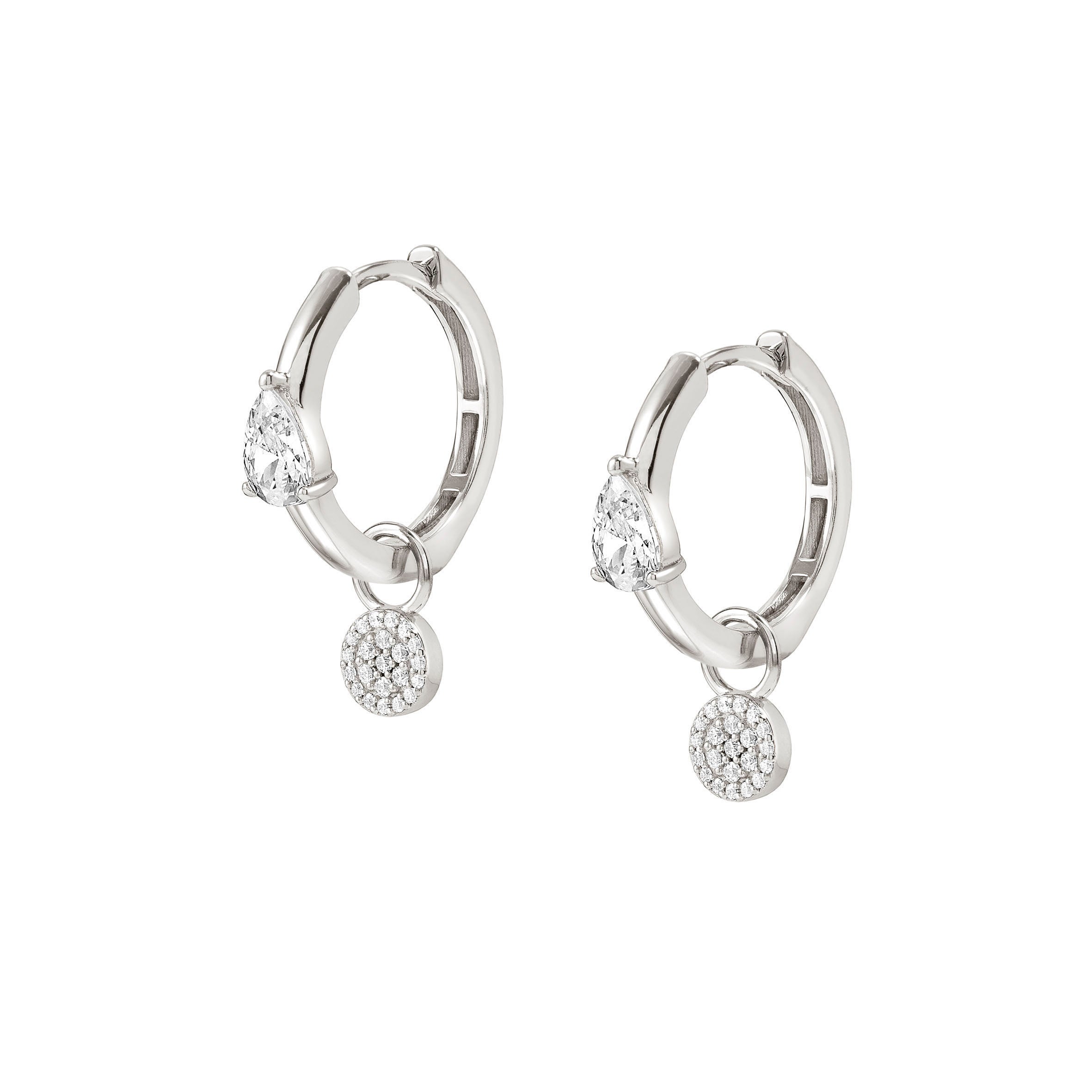 Lucentissima hoop earrings, Circle pendant