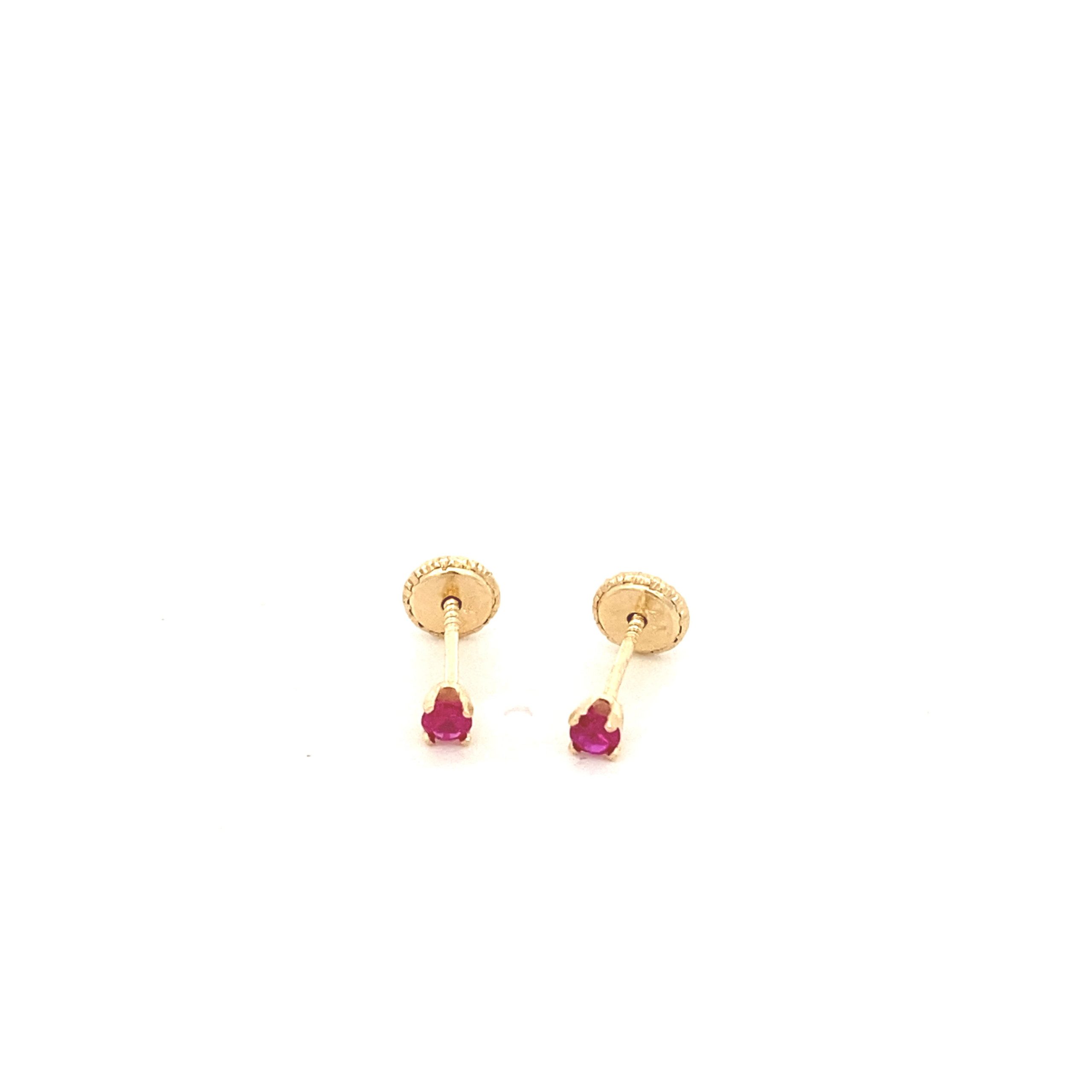 14K Birthstone Earring Stud