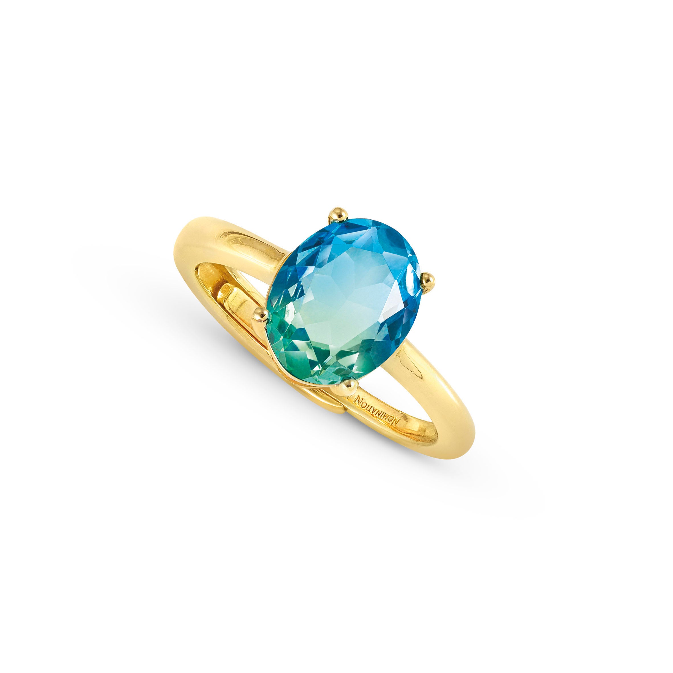 Symbiosi ring with 2-tone Light Blue-Green stone