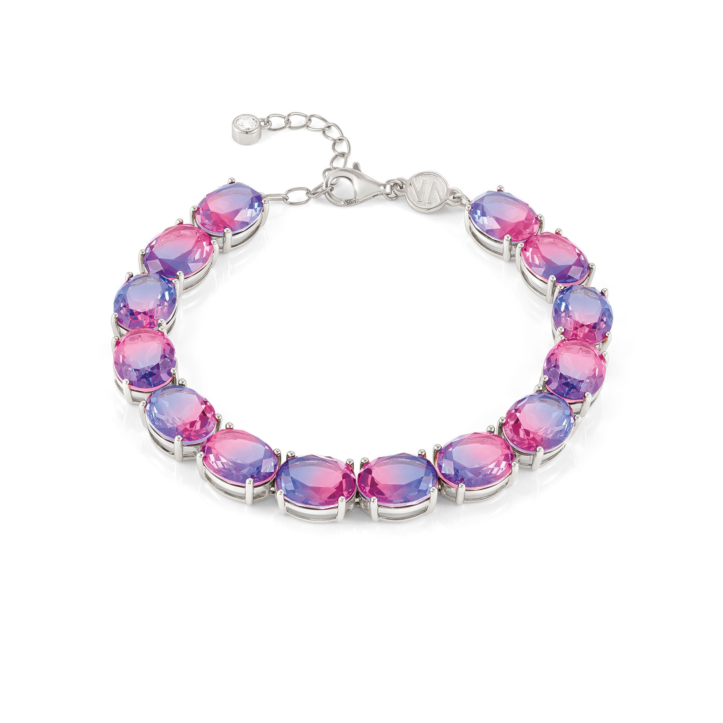 Symbiosi bracelet with 2-tone Pink-Purple stones