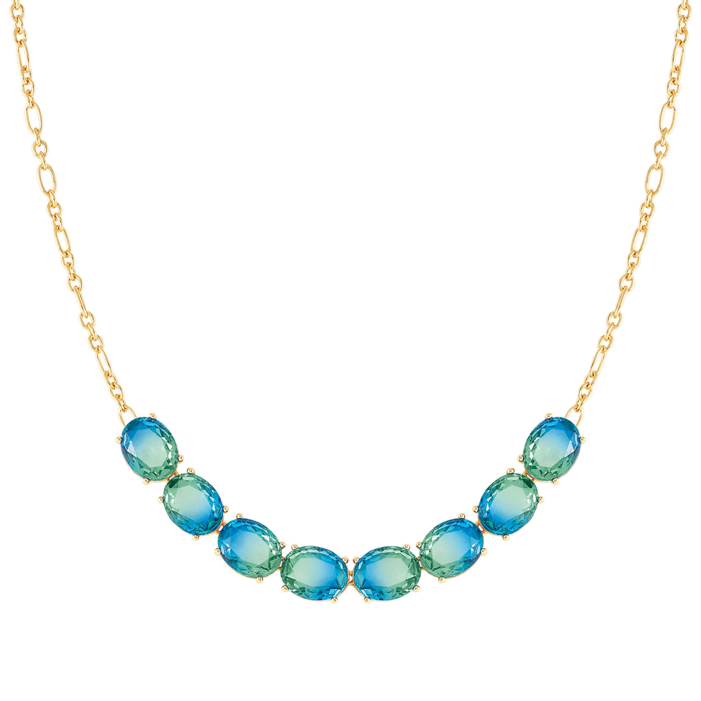 Symbiosi necklace,2-tone Light Blue-Green stones