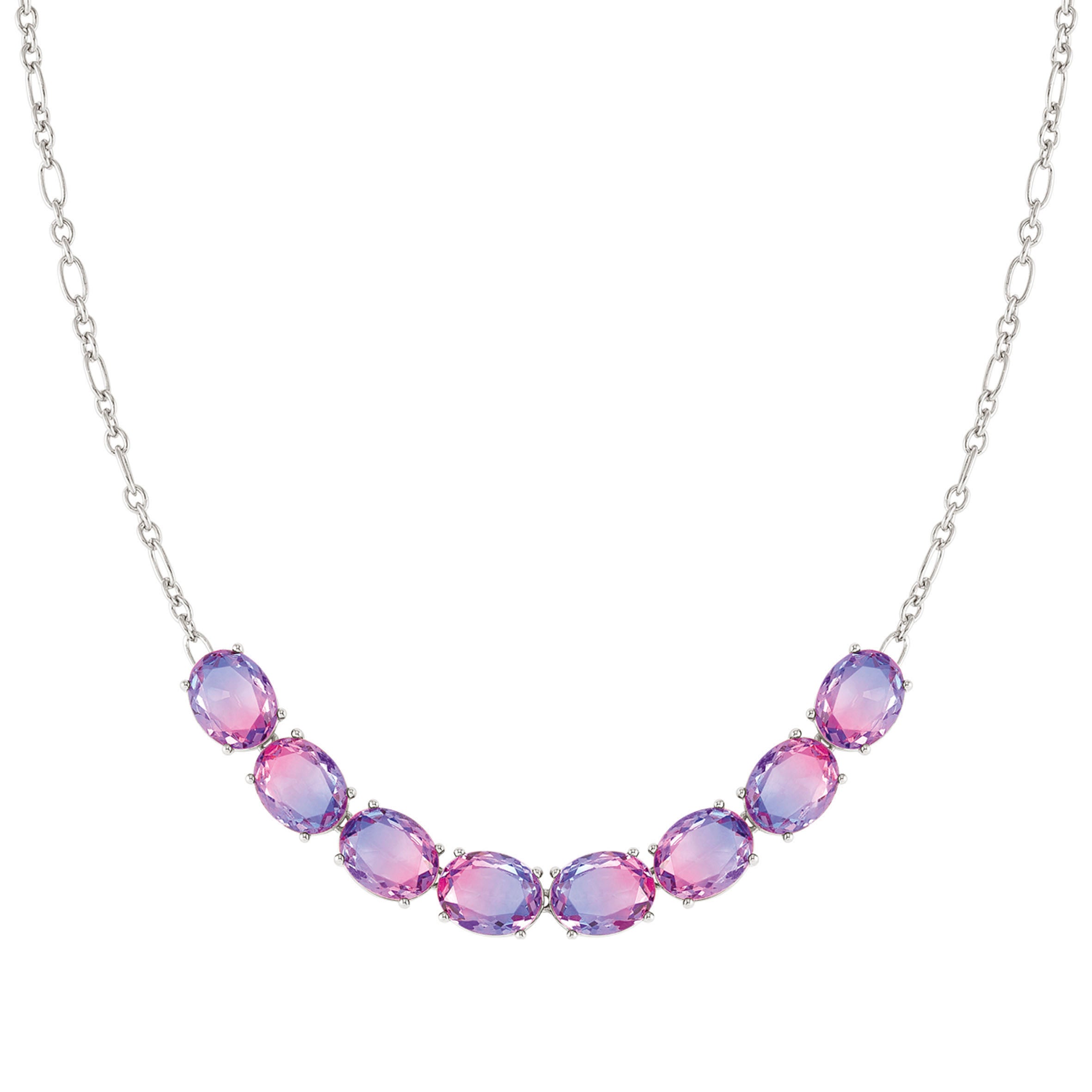 Symbiosi necklace, 2-tone Pink-Purple stone