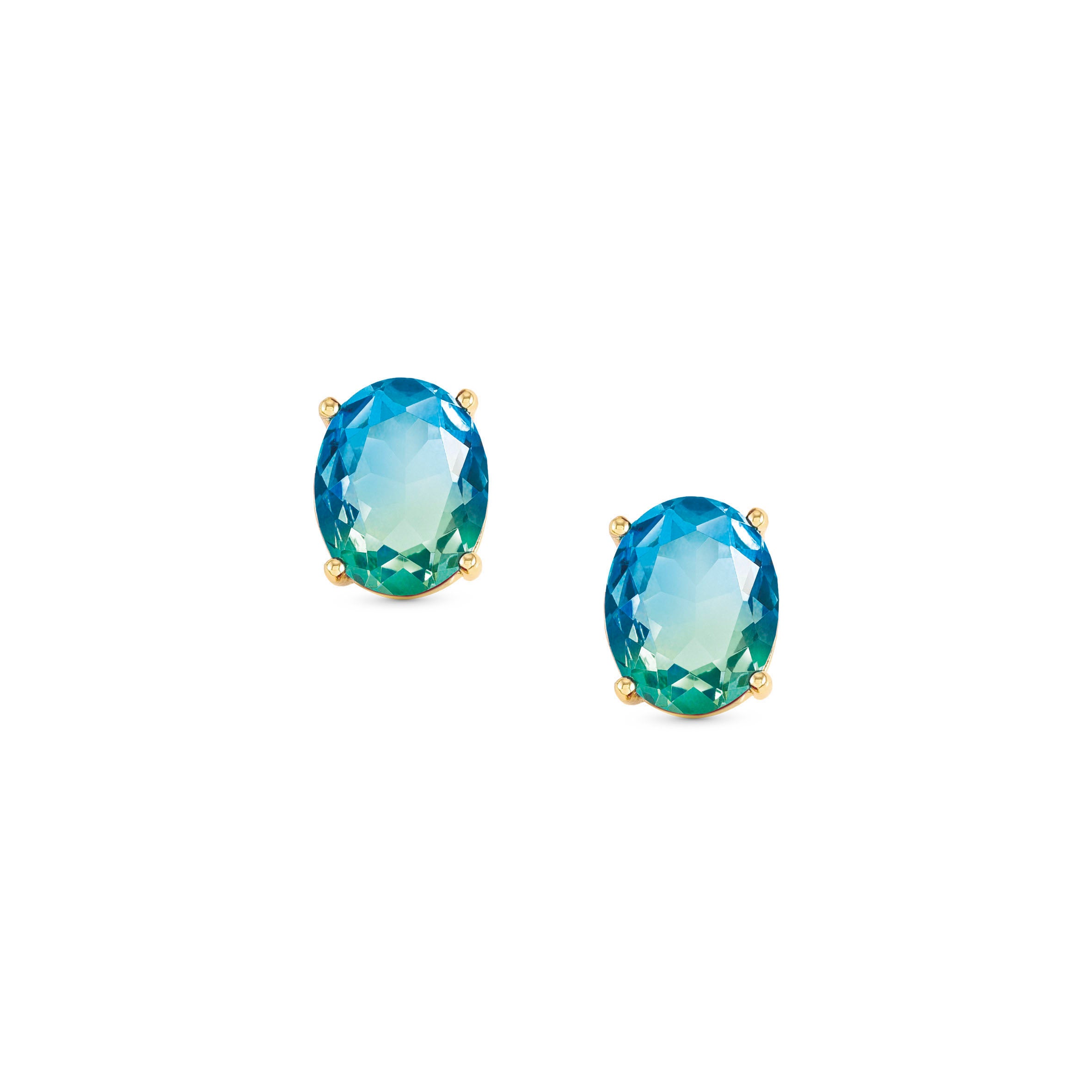 Sterling silver Symbiosi earrings, 2-tone stone