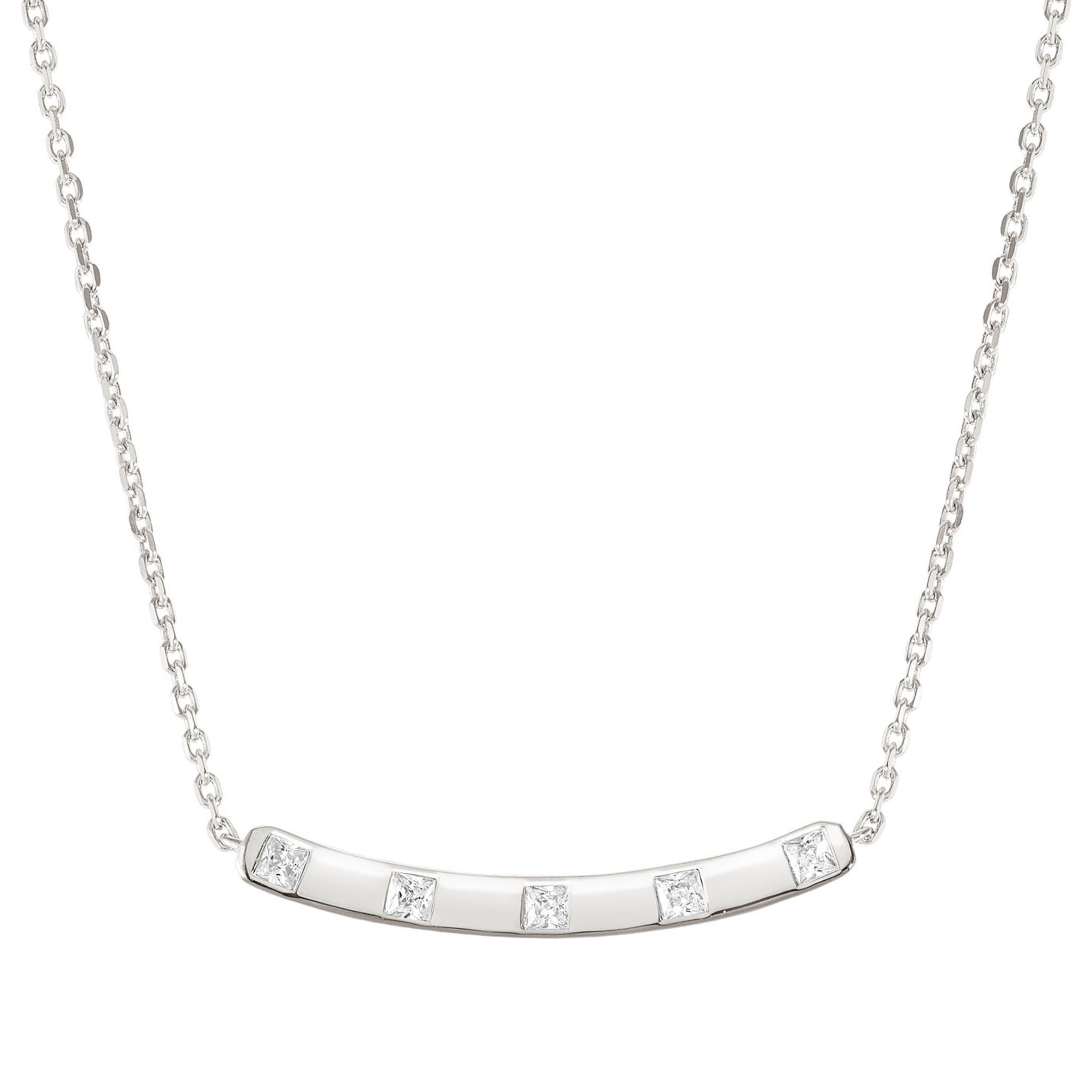 Carismatica necklace, silver, White stones