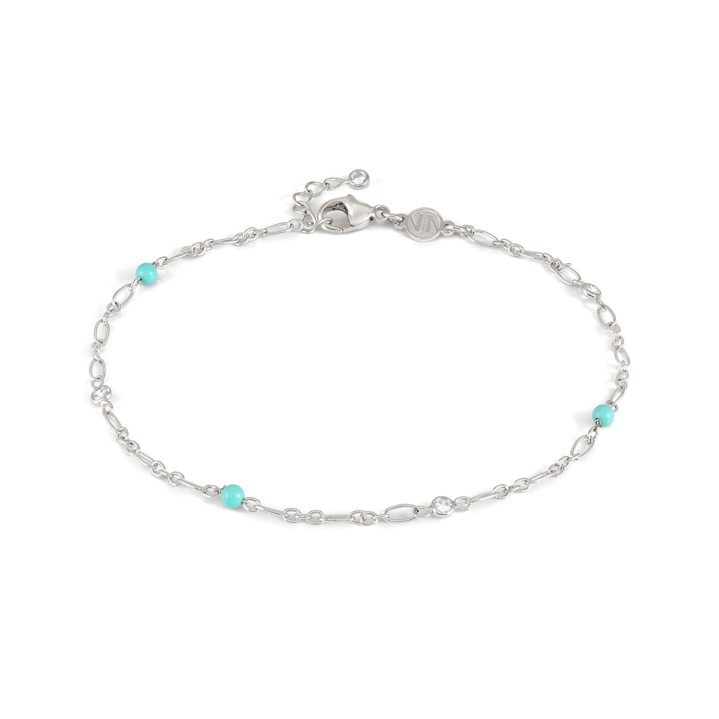 Sterling silver Anklet with Turquoise stones