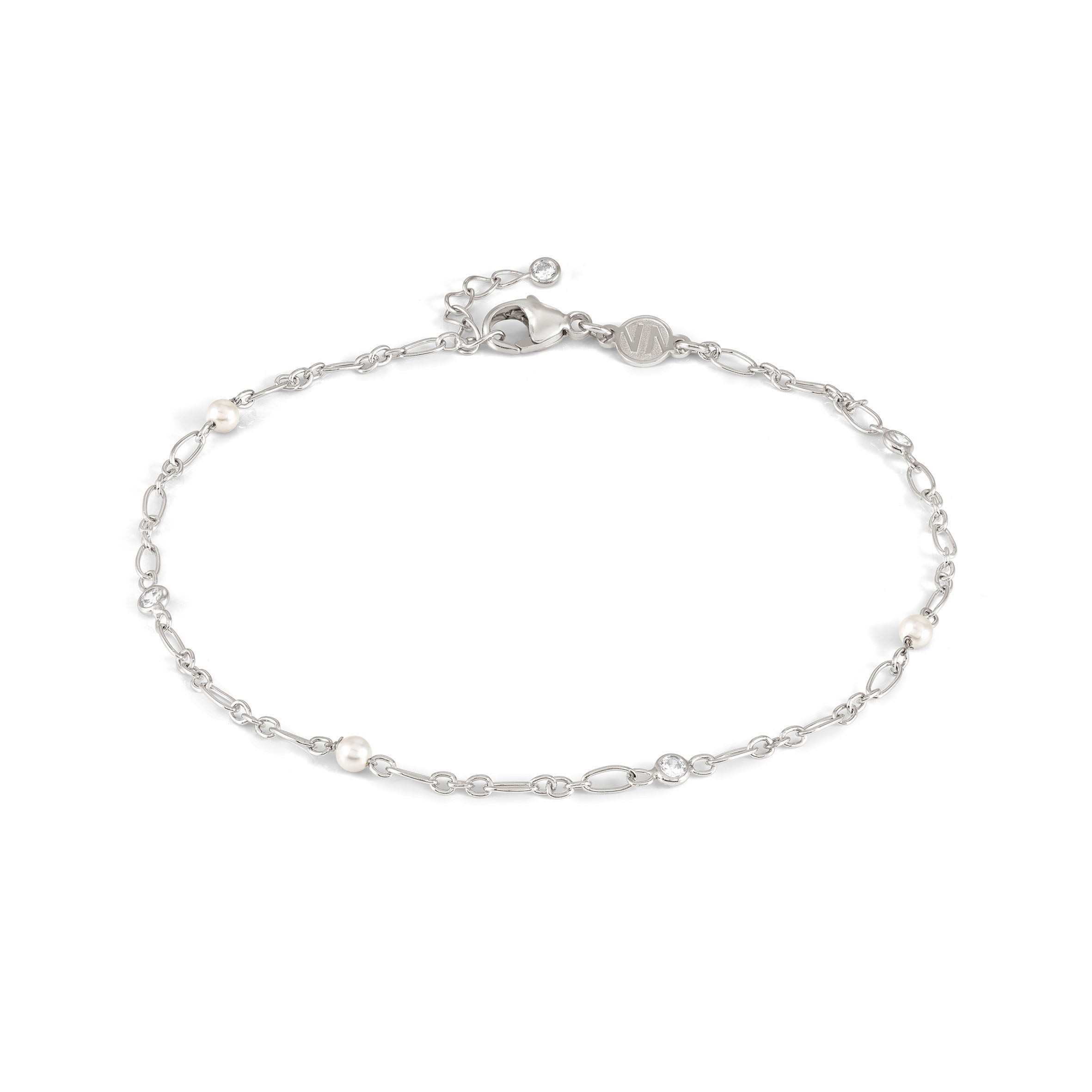 Sterling silver Anklet and White Pearls