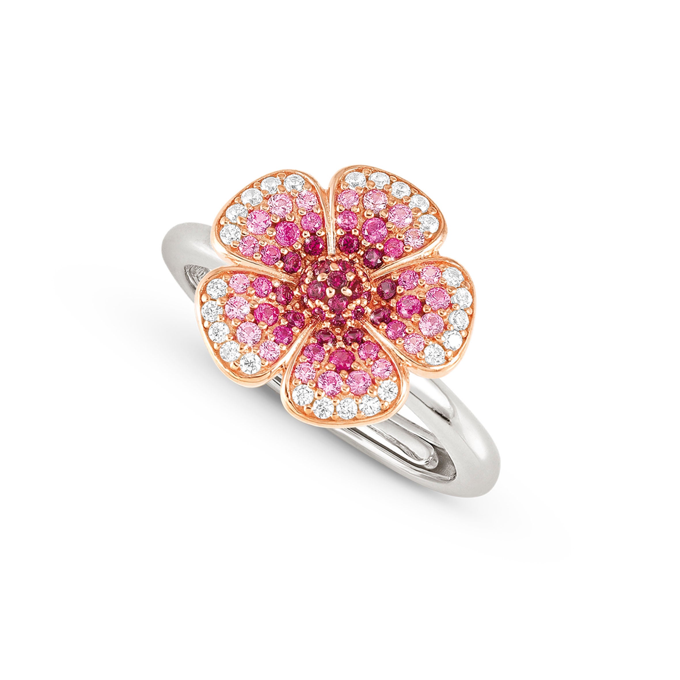 Crysalis ring, Flower with Cubic Zirconia
