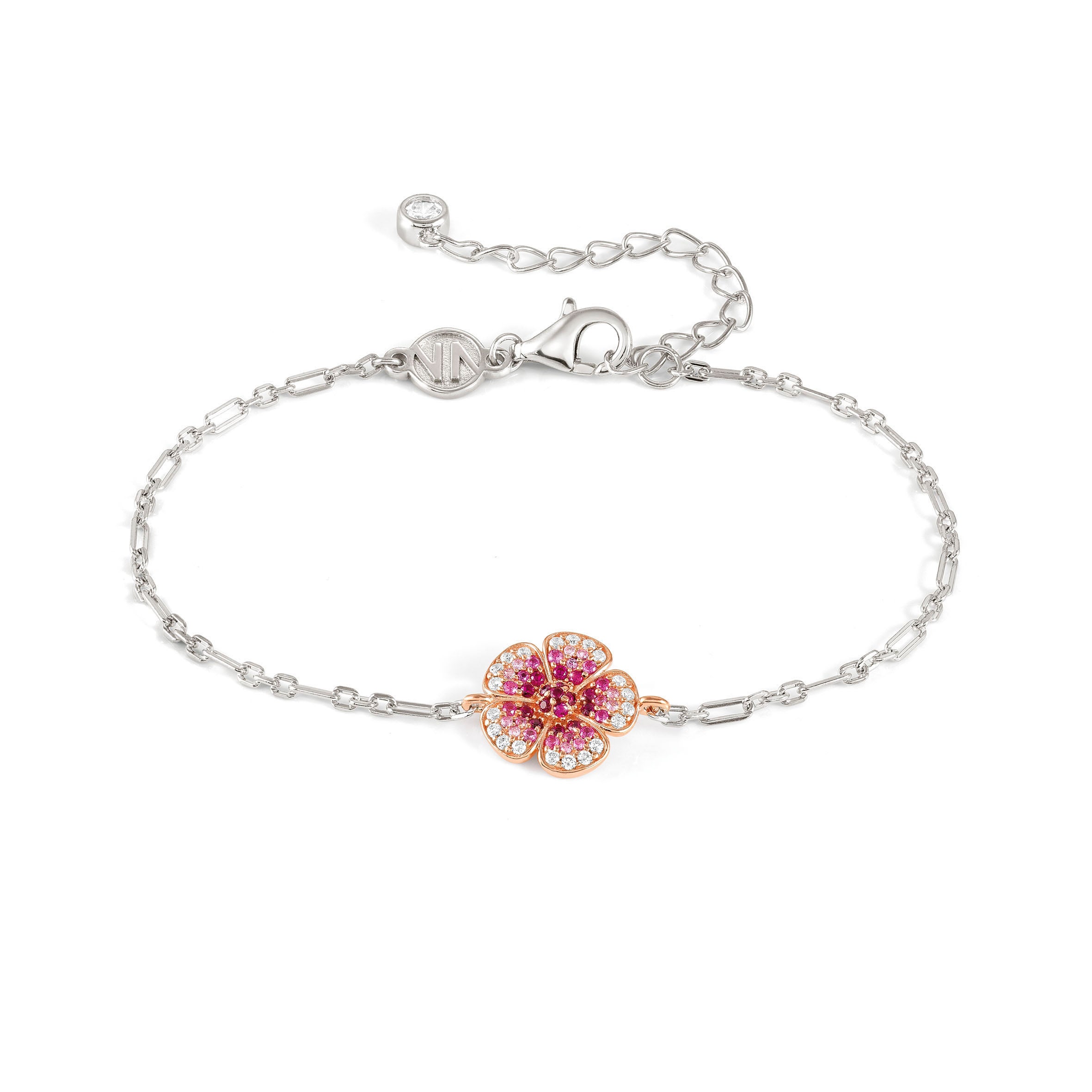 Crysalis bracelet, Flower with Cubic Zirconia