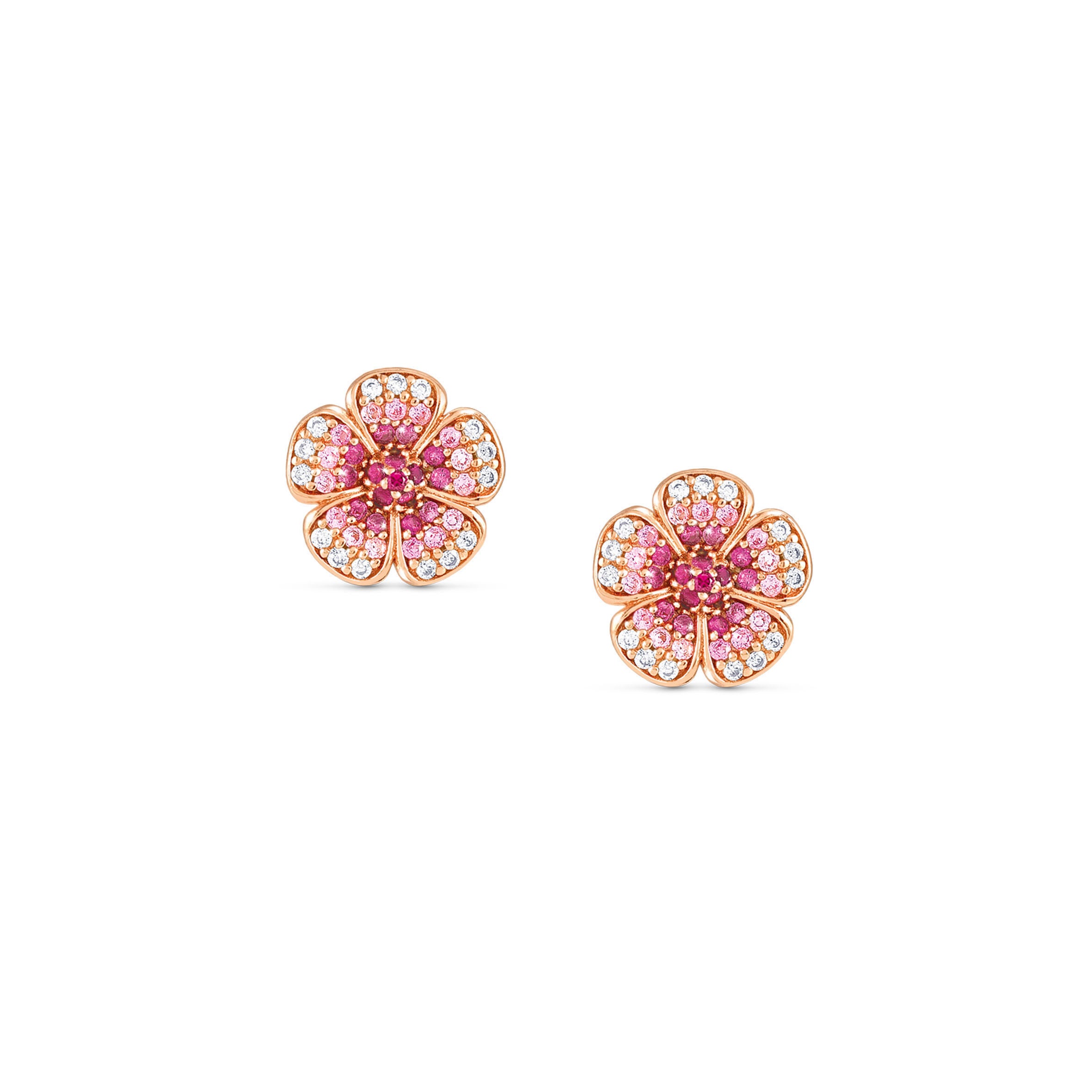 Crysalis earrings, Flower with Cubic Zirconia