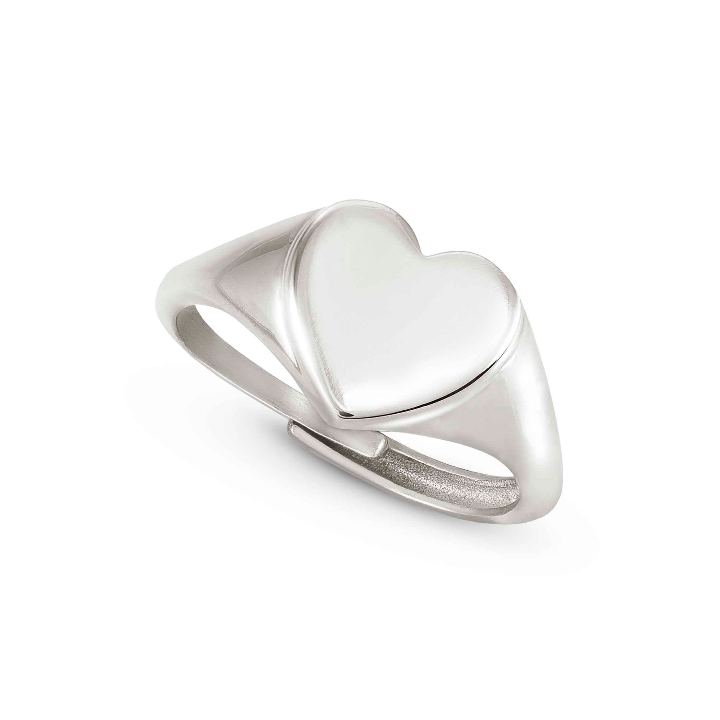 MESSAGGI D'AMORE sterling silver Heart Signet ring