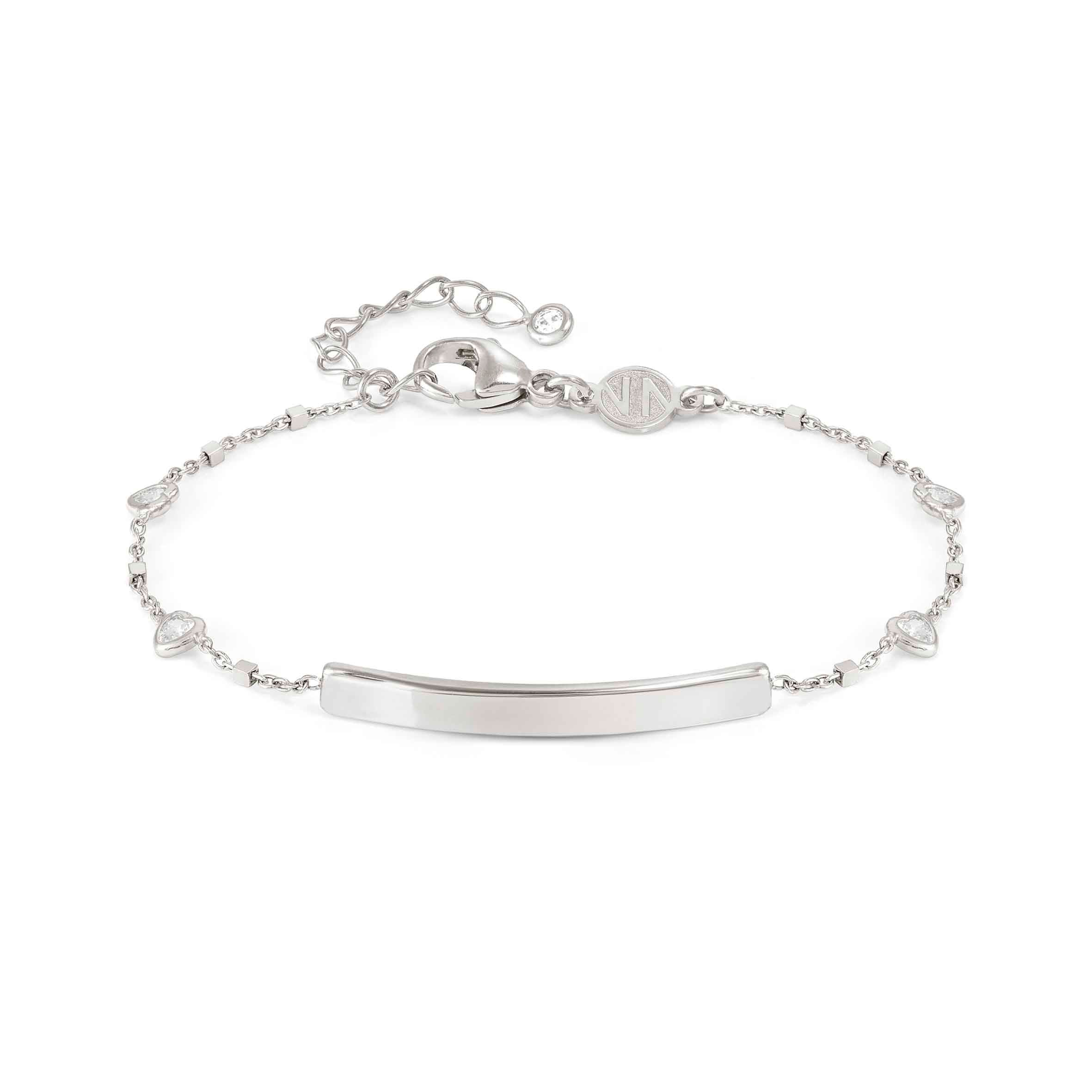 MESSAGGI D’AMORE bracelet, Plate, Heart CZ
