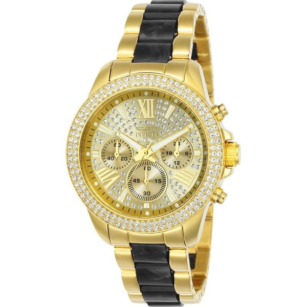 Invicta Women's 24125 Angel Gold-Tone and Black Inserts Stainless Steel Watch