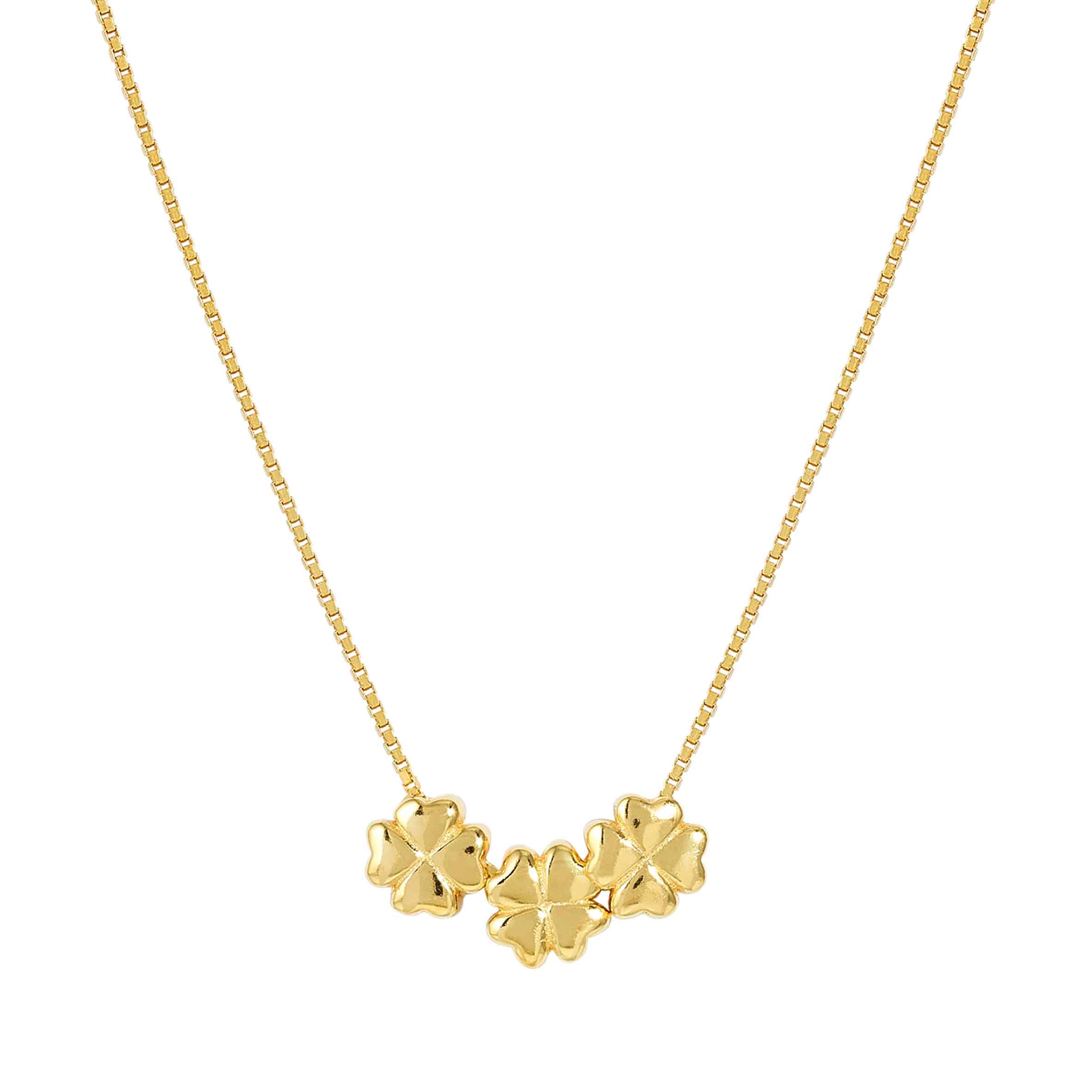Armonica necklace, 3 Four-Leaf Clovers
