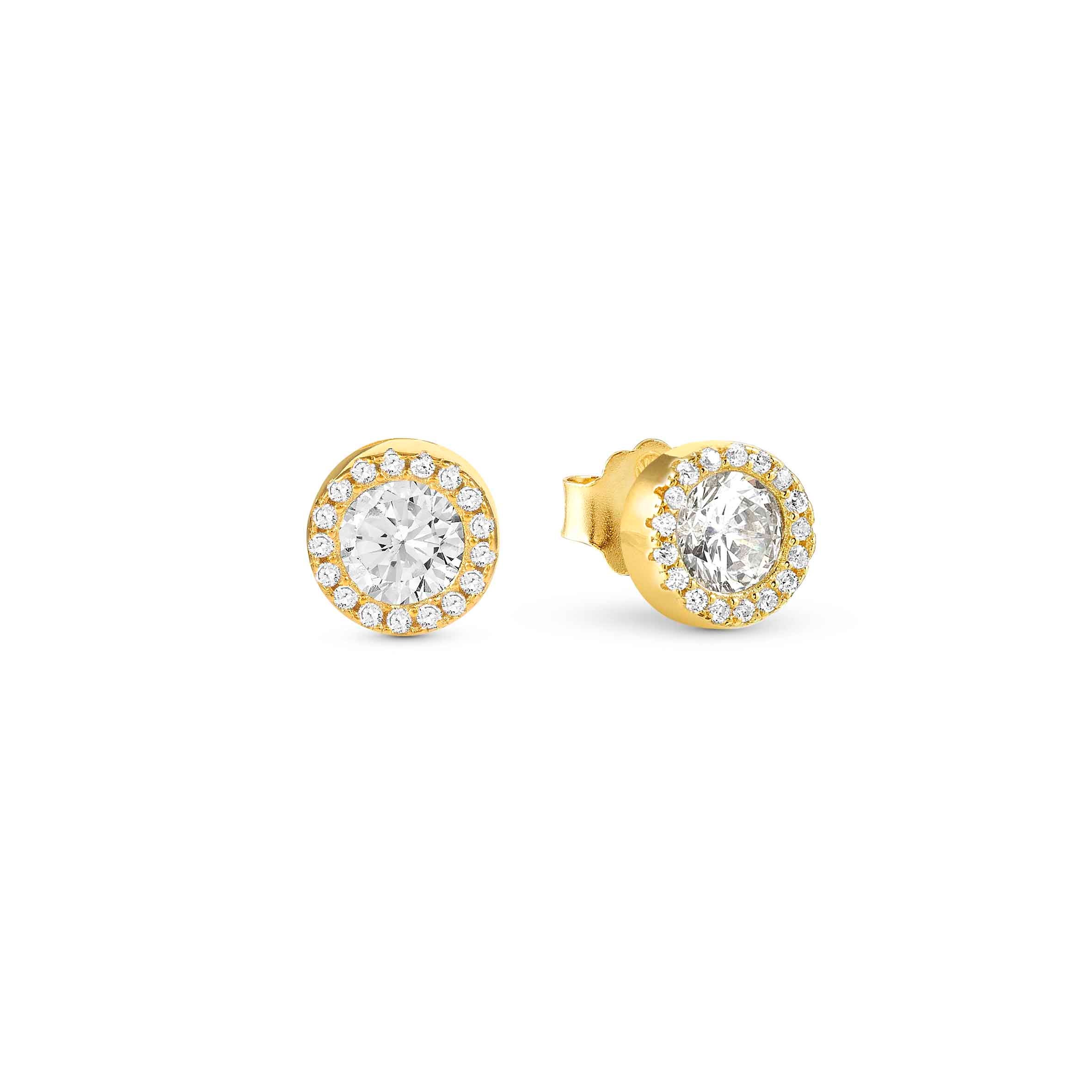 SEIDIVINA earrings, yellow gold, CZ