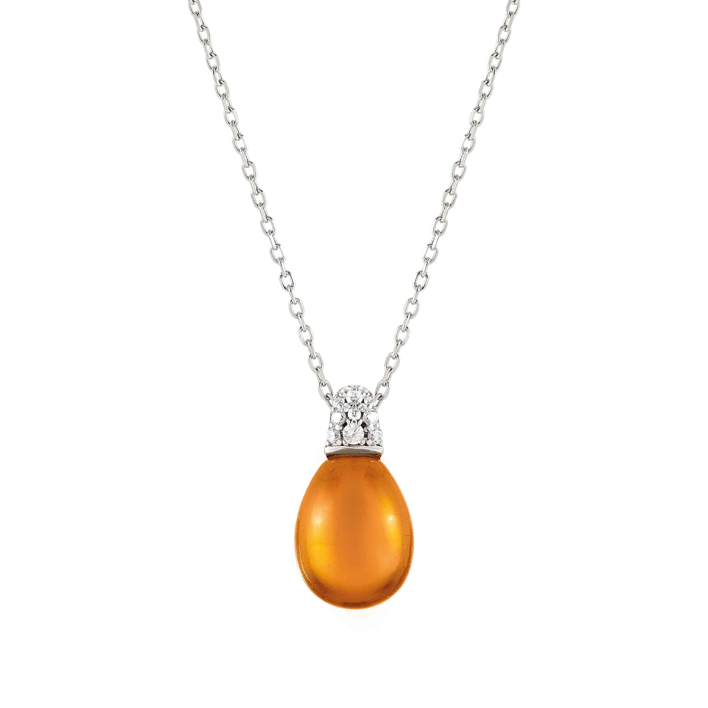 MyRadiance necklace, Amber coloured stone stone
