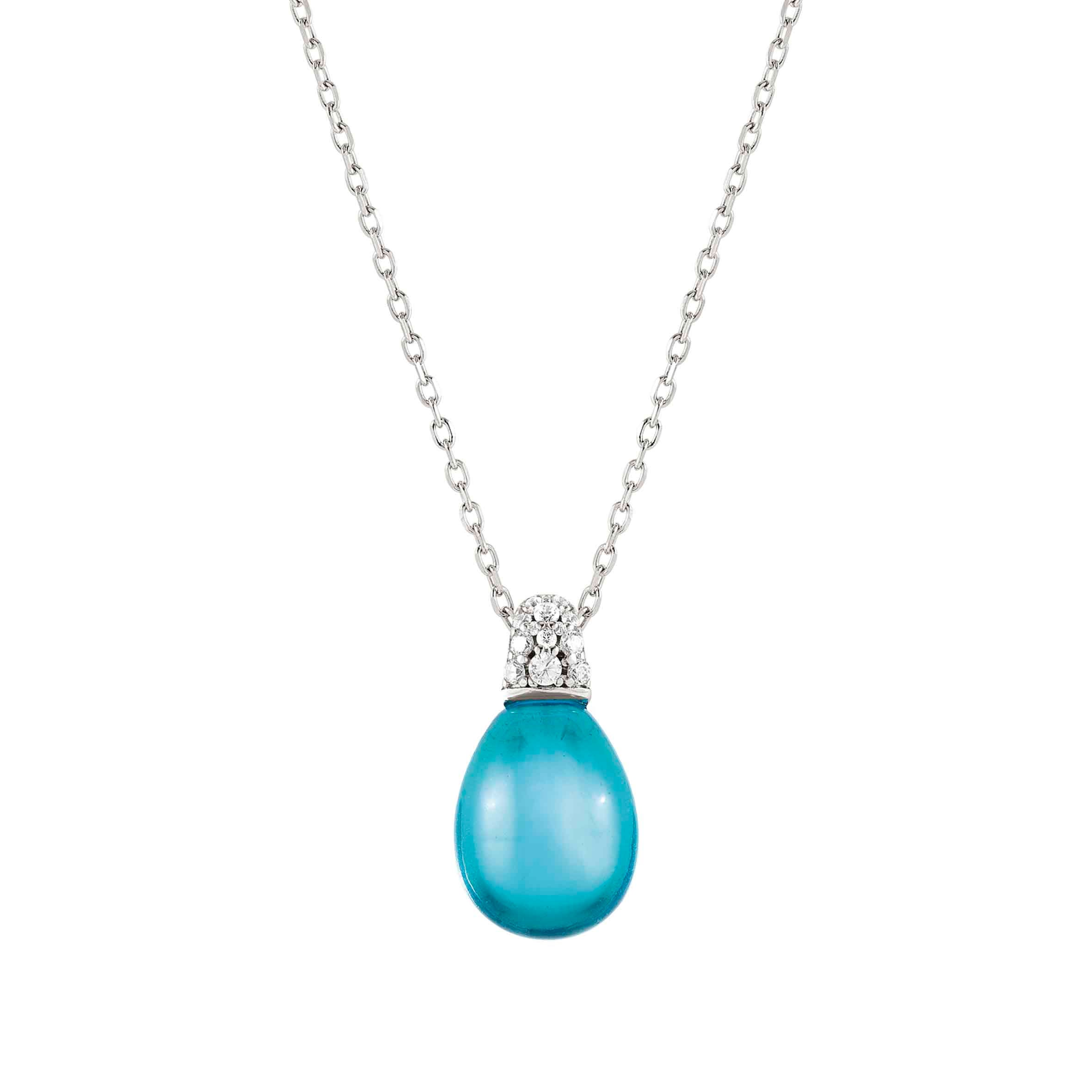 MyRadiance necklace, Blue Topaz coloured stone stone