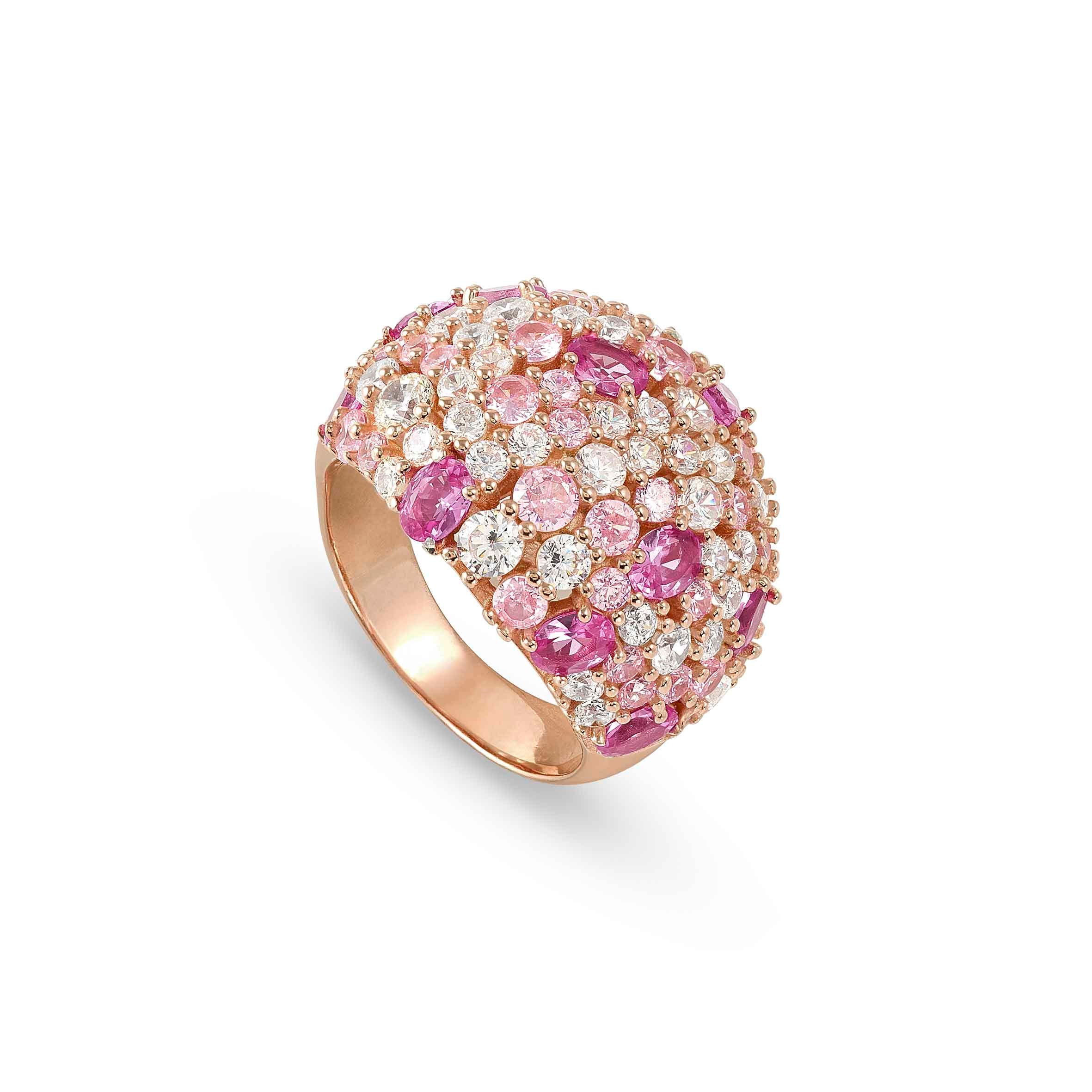 Mosaica ring, 86 coloured CZ