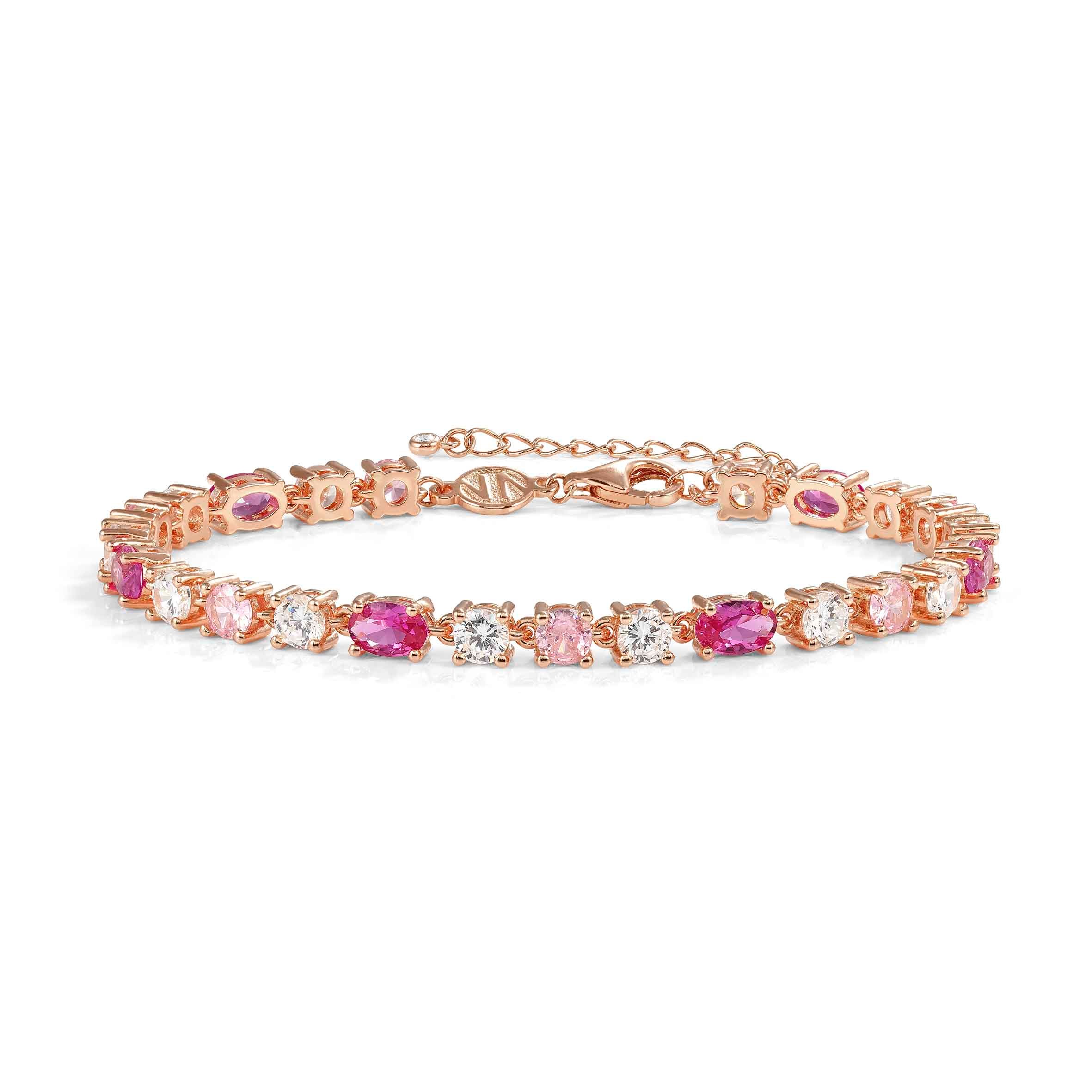 Sterling silver Mosaica bracelet, 24 coloured CZ