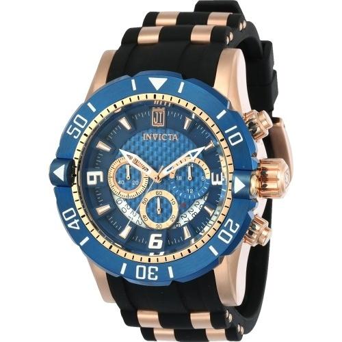Invicta Men's 24169 Jason Taylor Black and Rose-tone Inserts Polyurethane and Stainless Steel Watch