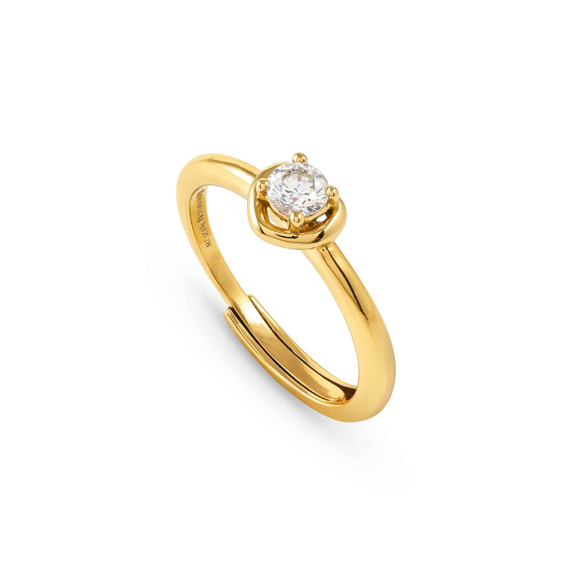 Sterling silver CosmicLove ring, yellow gold finish