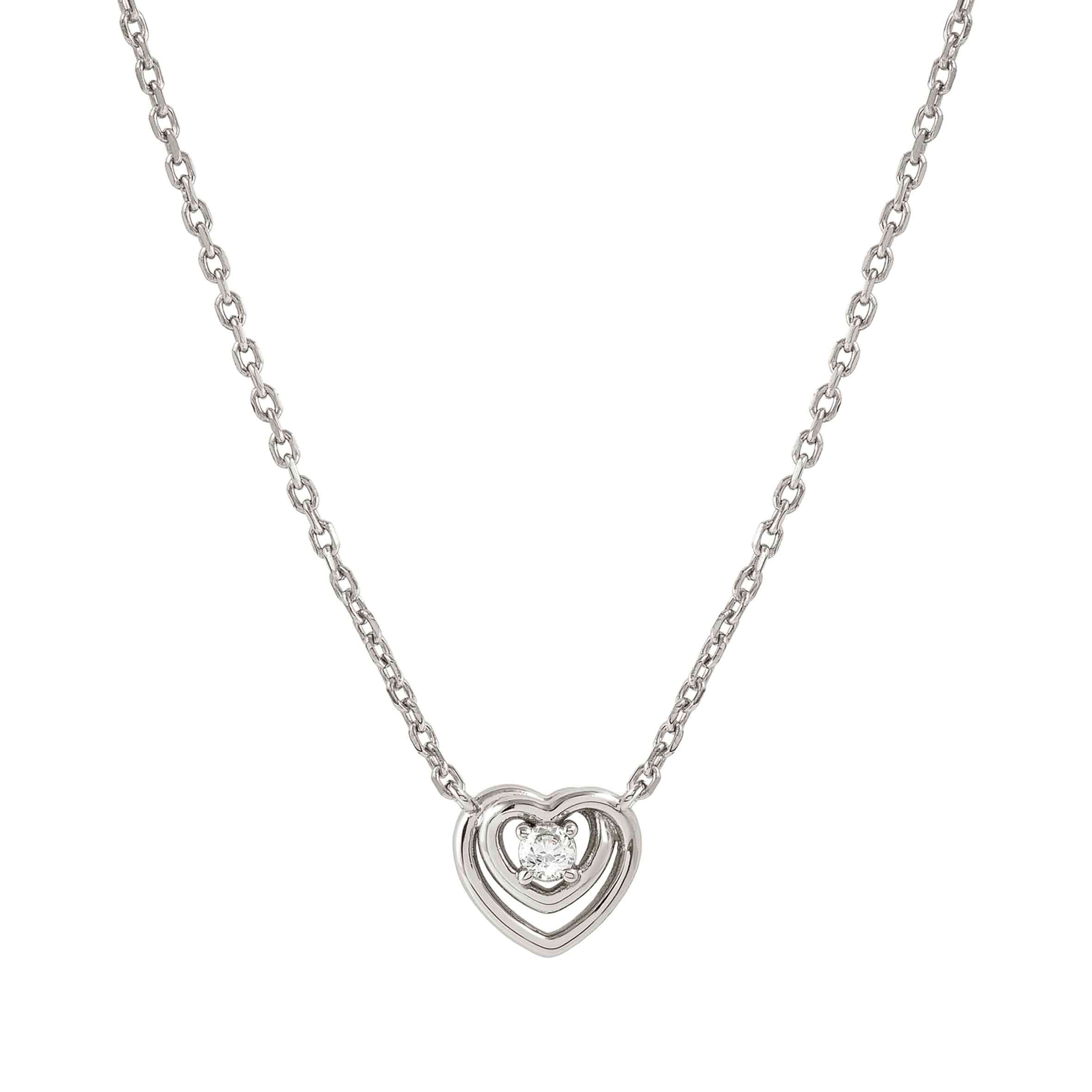 CosmicLove necklace in silver, small Hearts, CZ